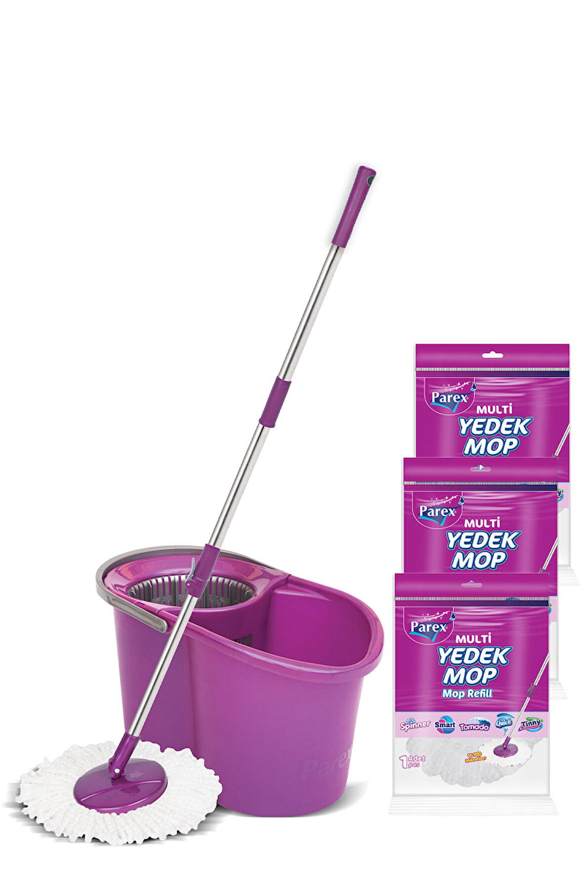 Tornado Otomatik Temizlik Seti ve 3'lü Yedek Mop Paketi