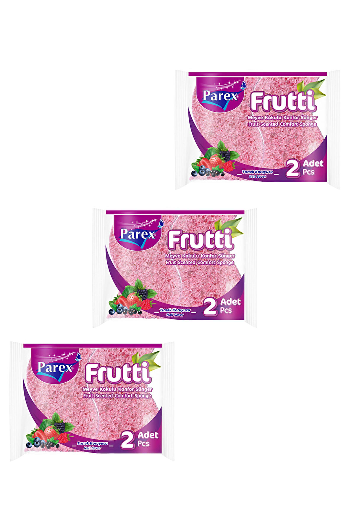 Frutti Kokulu Konfor 2’li Sünger Üçlü Paket