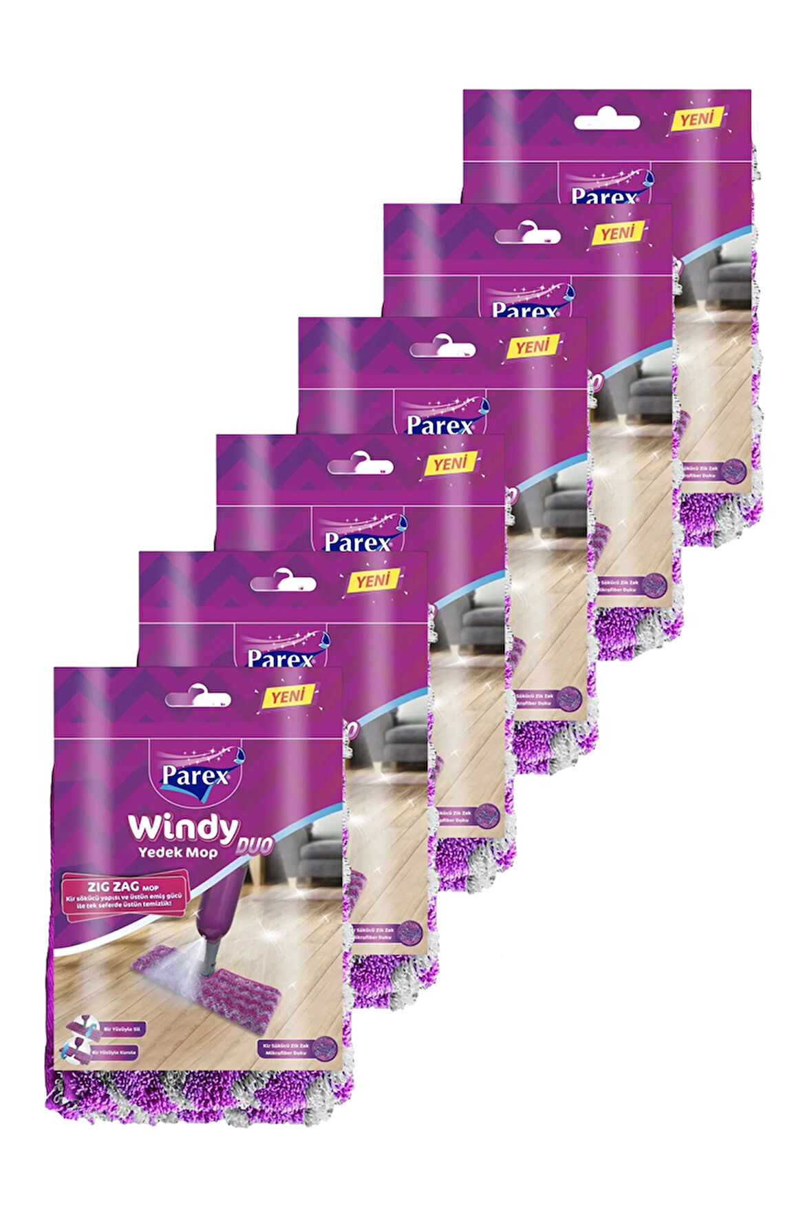 Windy Duo Zigzag Yedek Mop (Sapsız) 6 Paket
