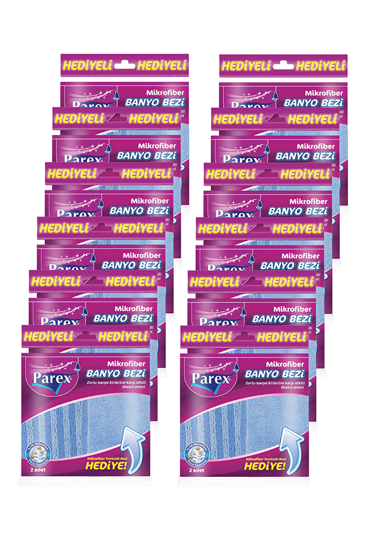 Mikrofiber Banyo Bezi (Mikrofiber Temizlik Bezi Hediye) Onikili Paket