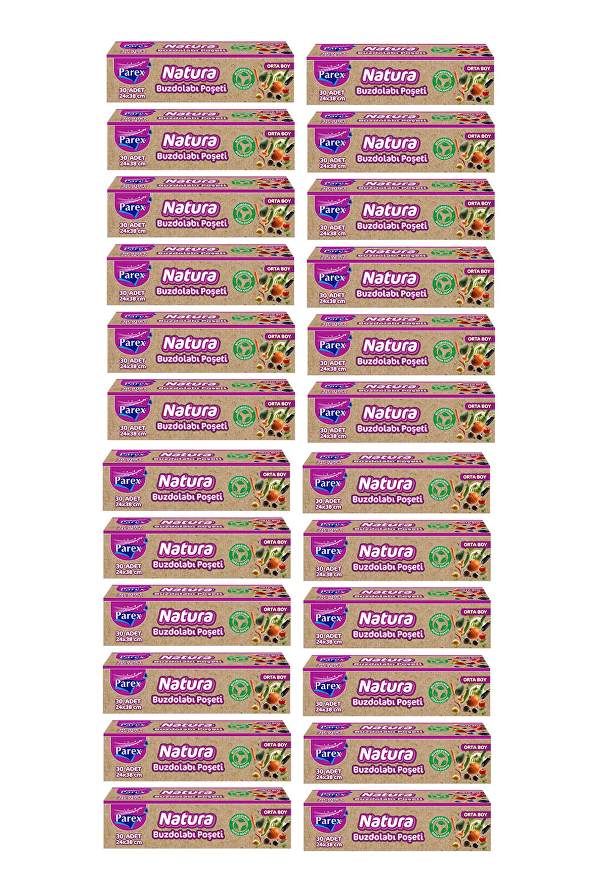 Natura Buzdolabı Poşeti Orta Boy 20’li  24 Paket