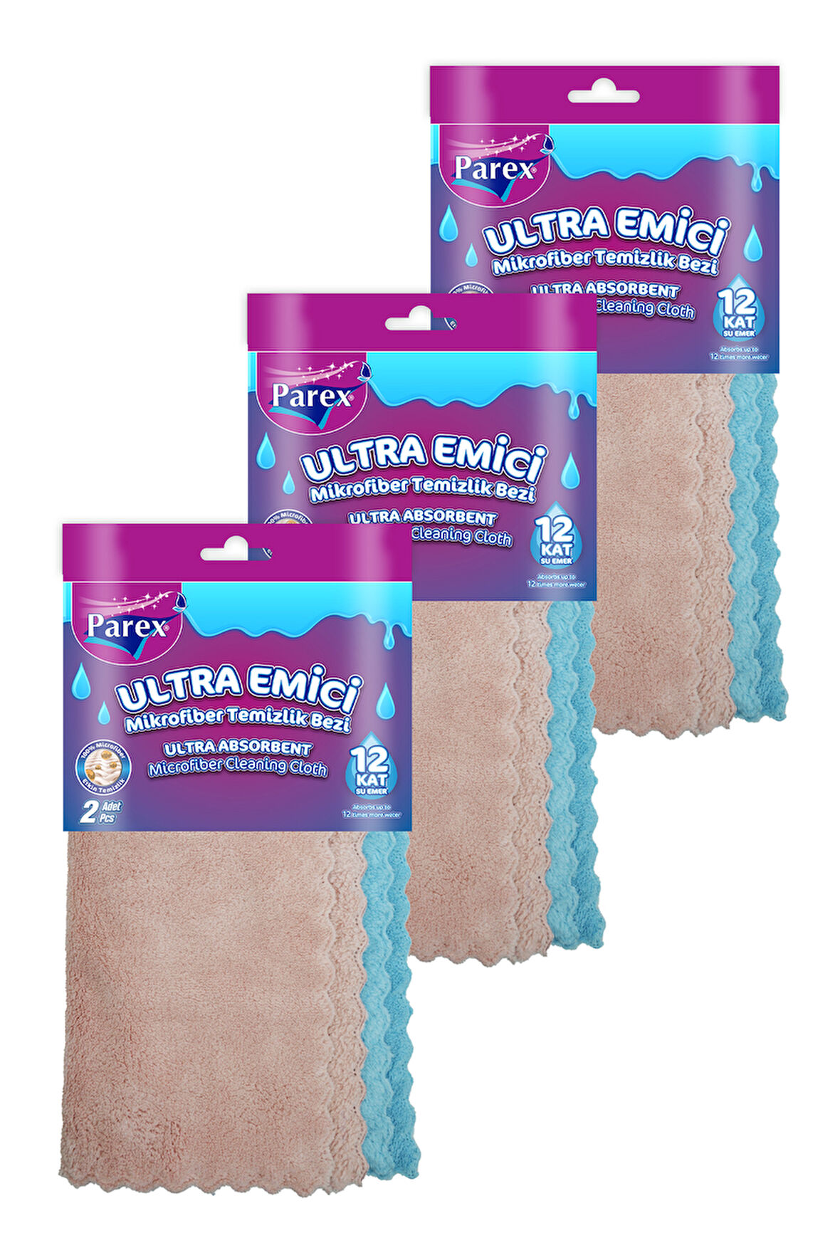 Ultra Emici 2’li Mikrofiber Bez Üçlü Paket