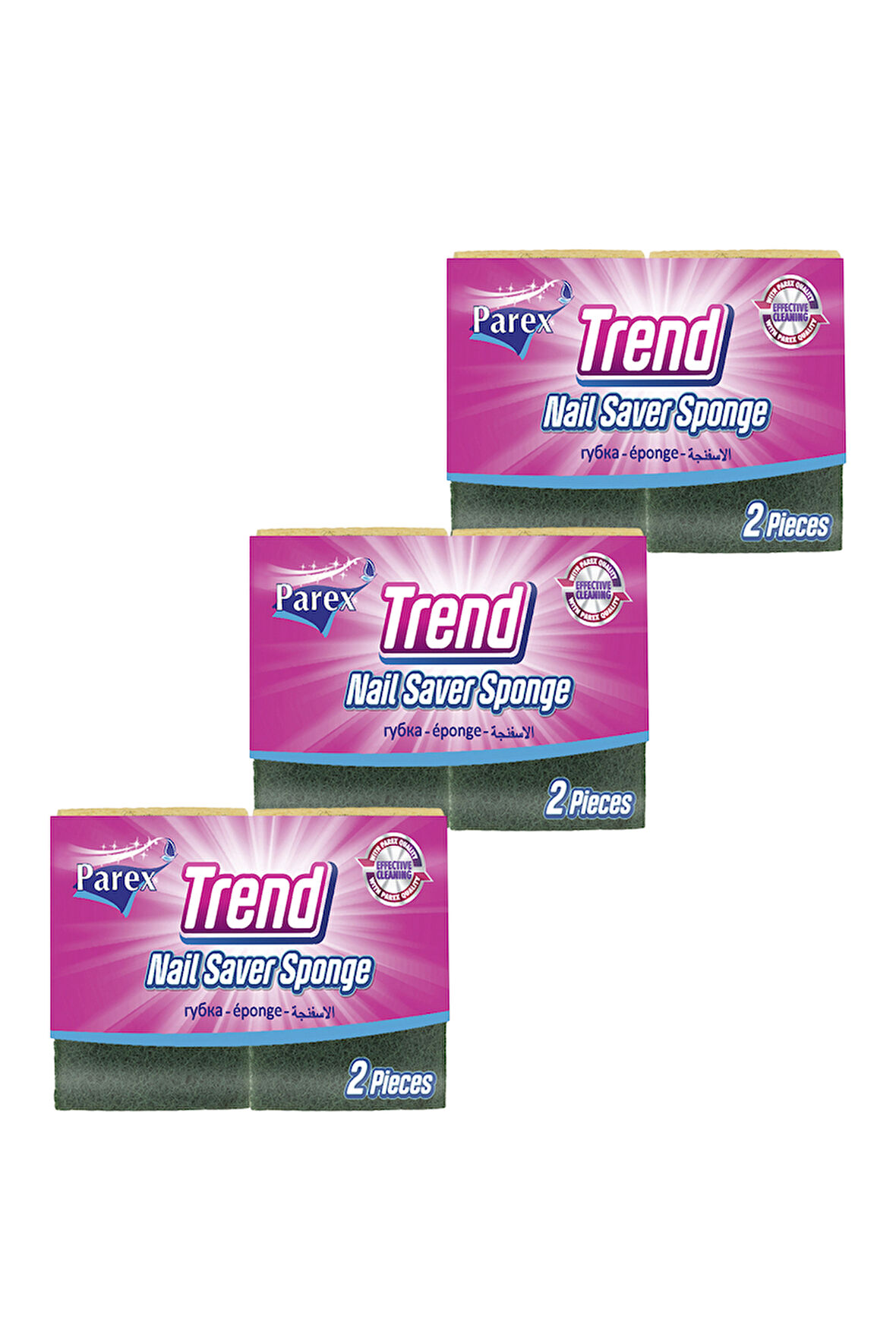 Trend Oluklu 2'li Klasik Sünger Üçlü Paket