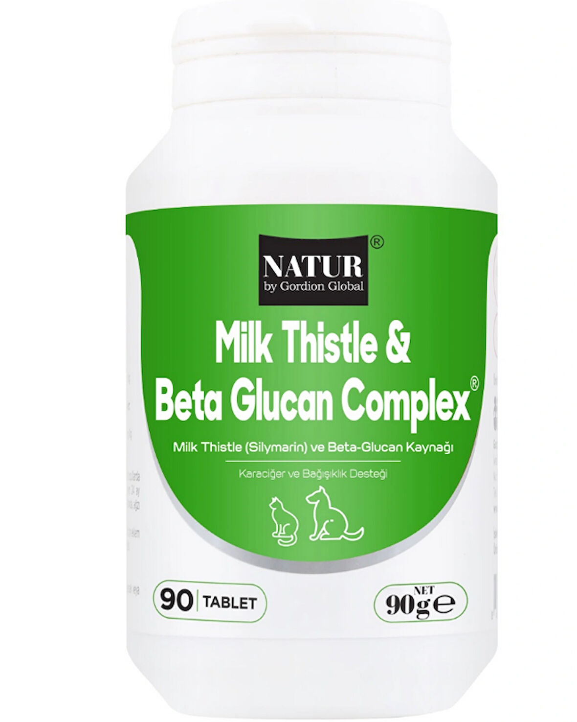 Natur Milk Thistle Beta Glucan Complex Kedi Köpek Vitamini 90 Tablet