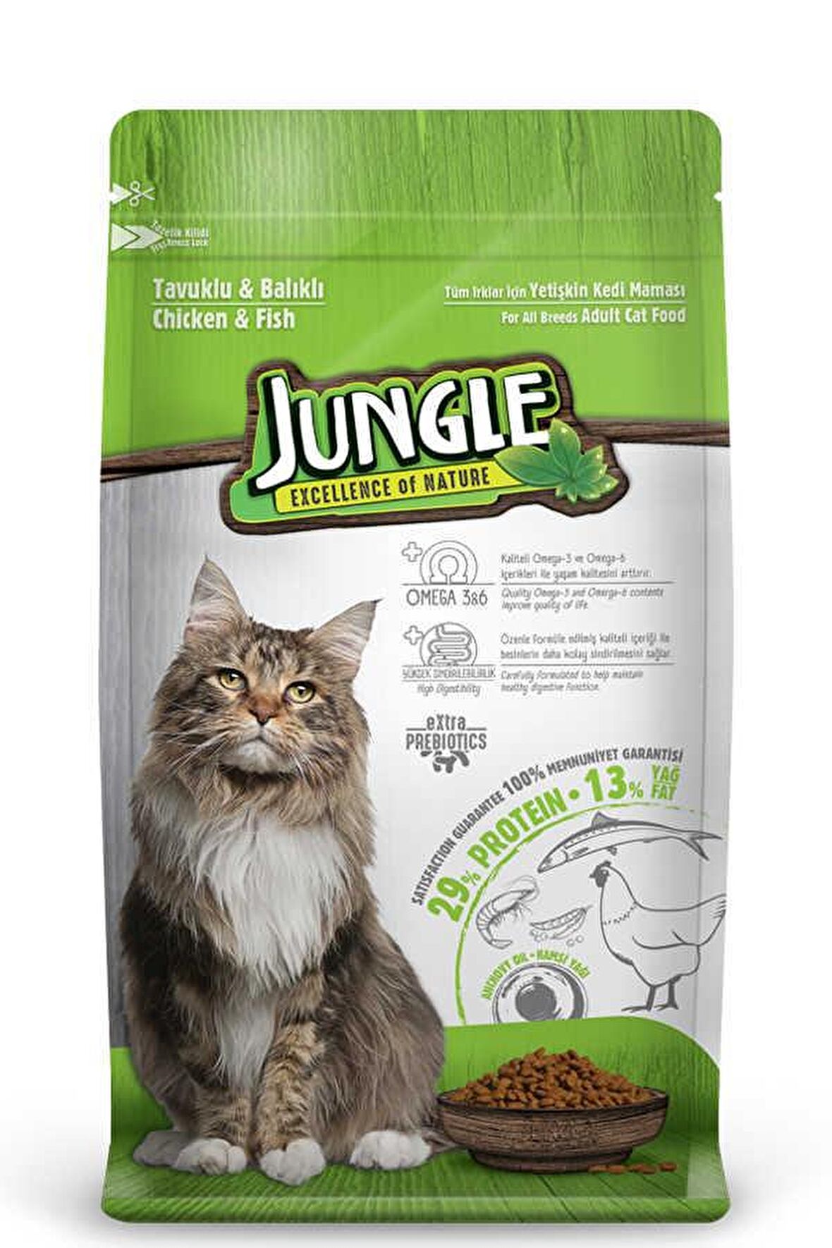 Jungle Tavuklu Balıklı Kedi Maması 500 Gr