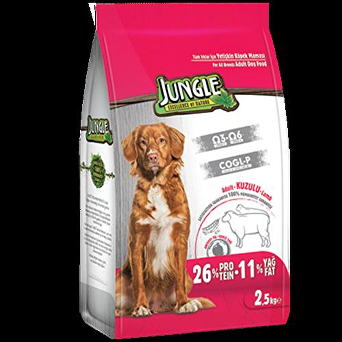 Jungle Kuzu Etli Yetişkin Köpek Maması 2,5 Kg