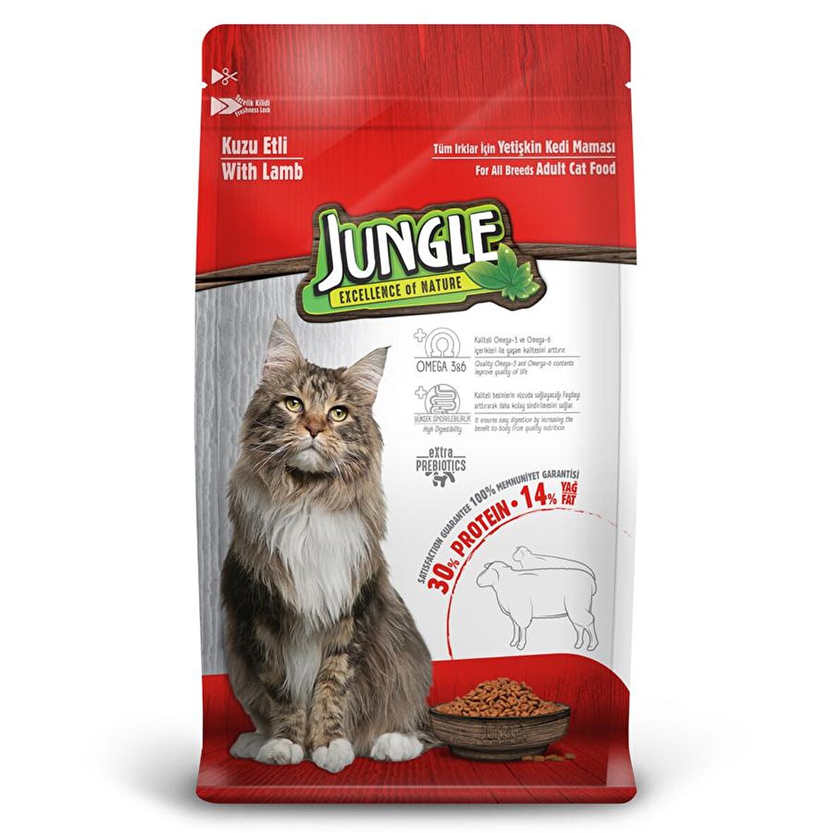 Jungle Kuzulu Yetişkin Kedi Maması 15 Kg