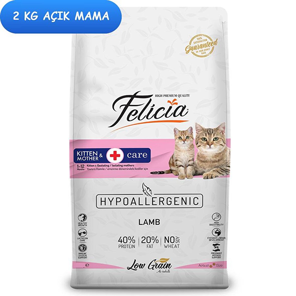 Felicia Az Tahıllı Kitten Mother Kuzulu Yavru Kedi Maması 2 Kg AÇIK