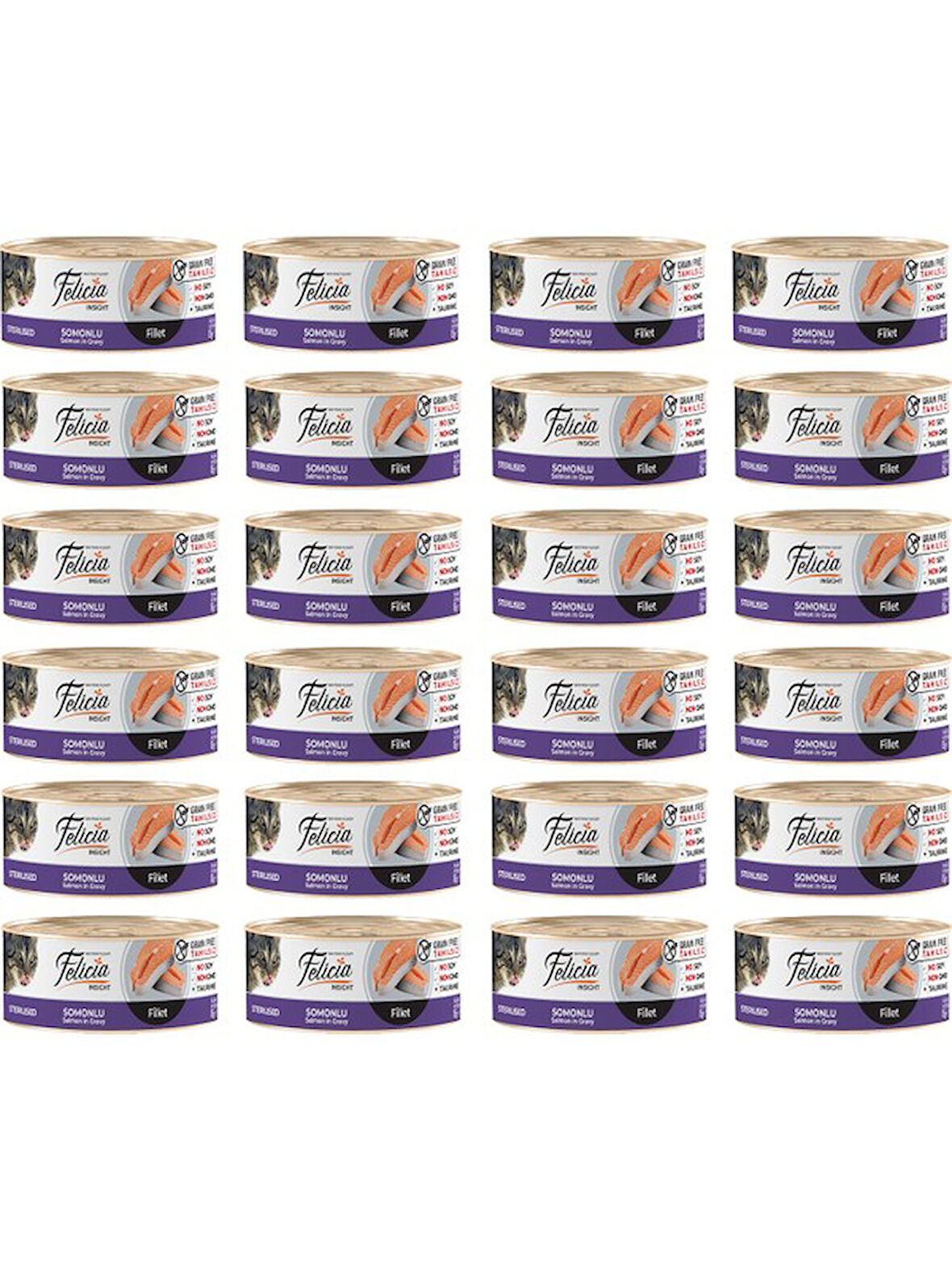 Felicia Tahılsız Sterilised Somonlu Fileto Kedi Kons. 85 gr x 24 Adet