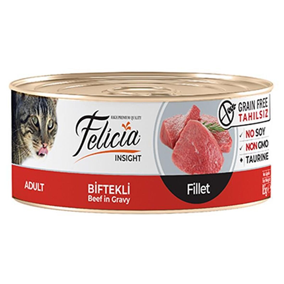Felicia Biftekli Fileto Tahılsız Kedi Konservesi 85 gr