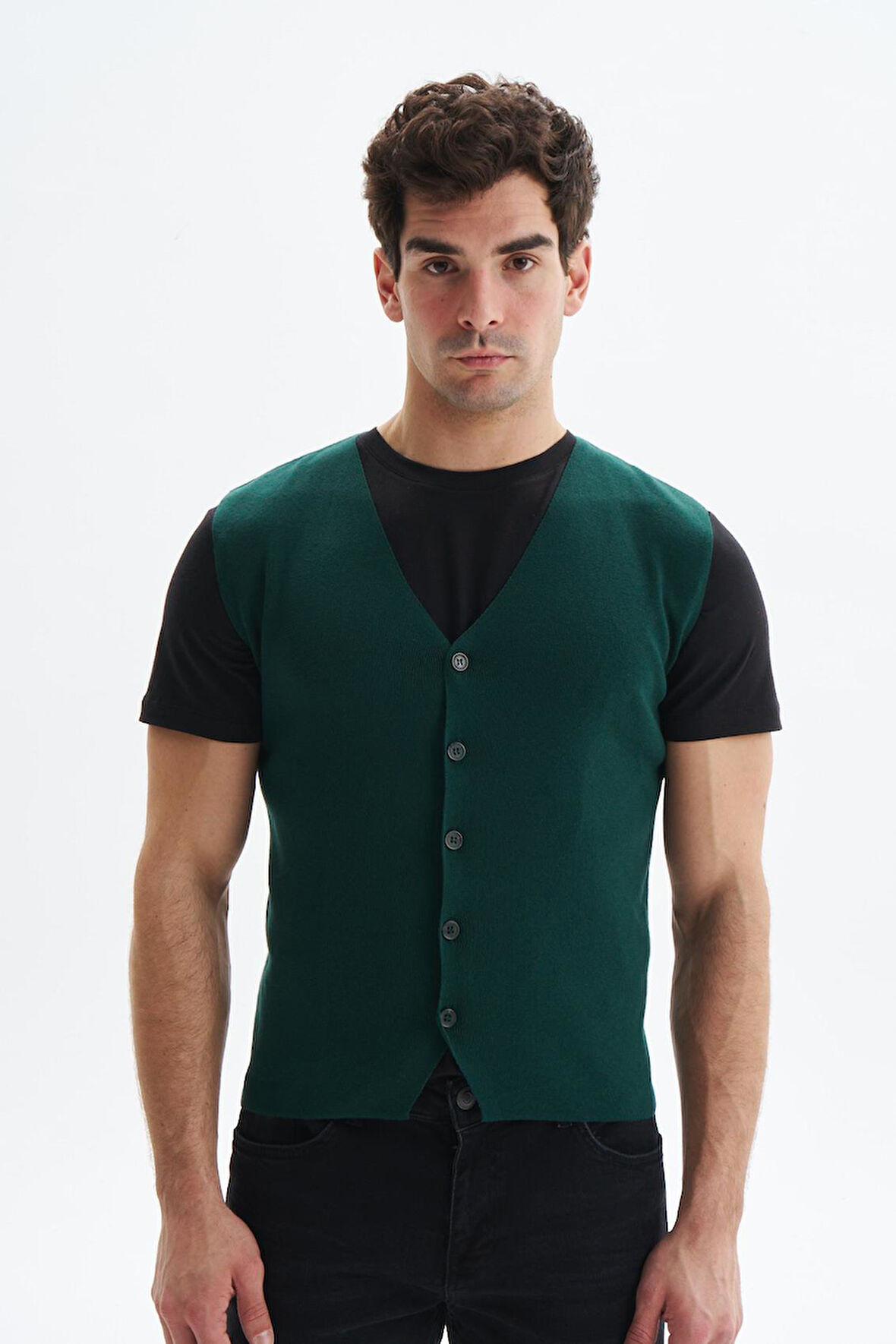 Arma Erkek Slim Fit Basic %100 Pamuk Triko Yelek K9KRO0853 