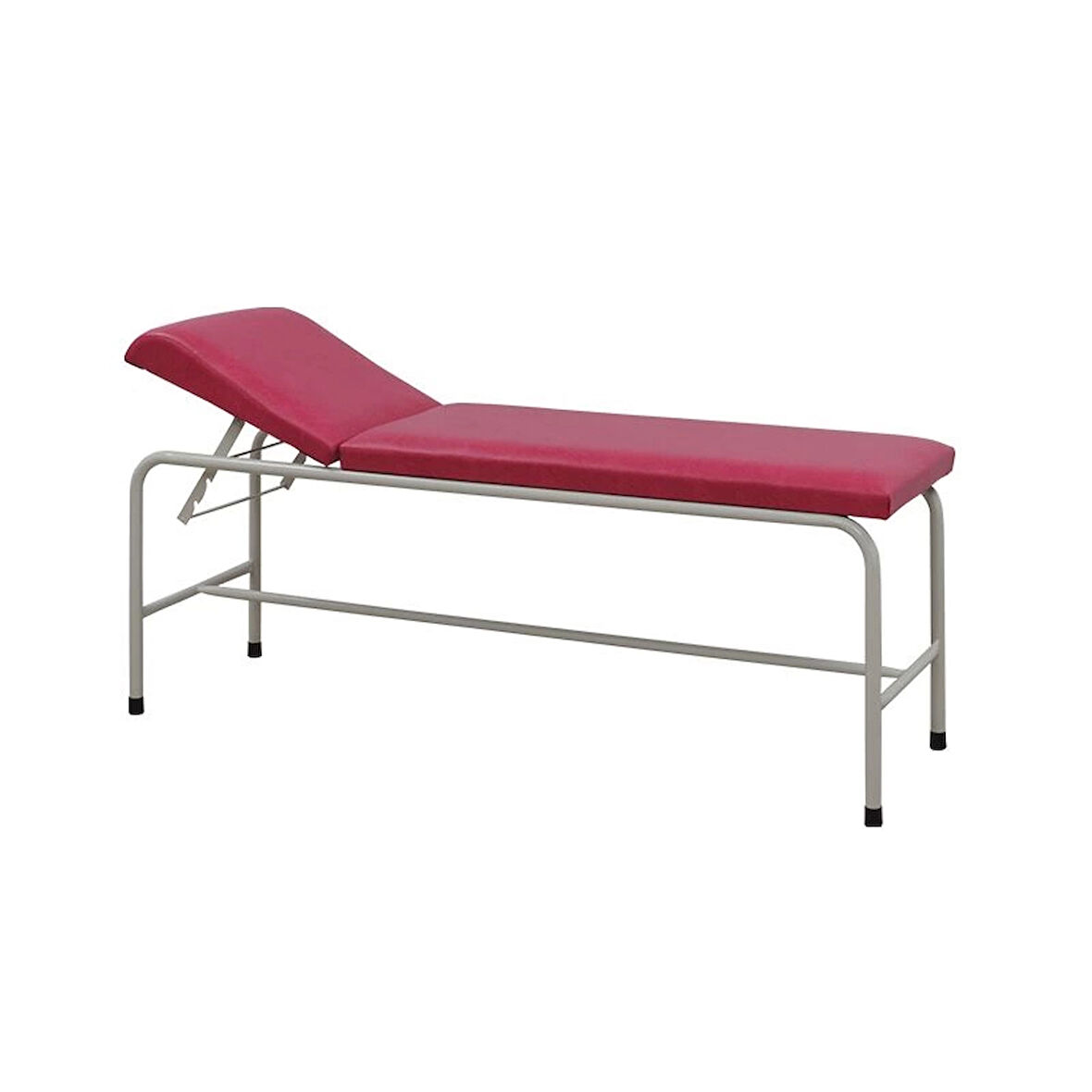 Muayene Masası Sabit Ayaklı Kırmızı | 4 Kademeli Baş Ayarlı, Antibakteriyel Döşemeli E-202