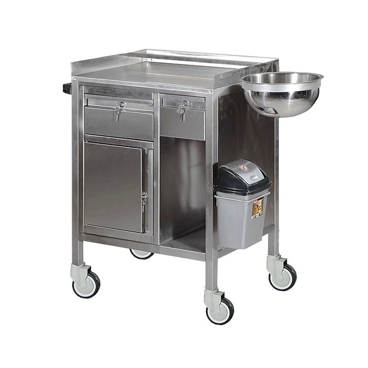 Çekmeceli Pansuman Arabası | Paslanmaz Çelik, Tekerlekli Medikal Ünite E-262/A