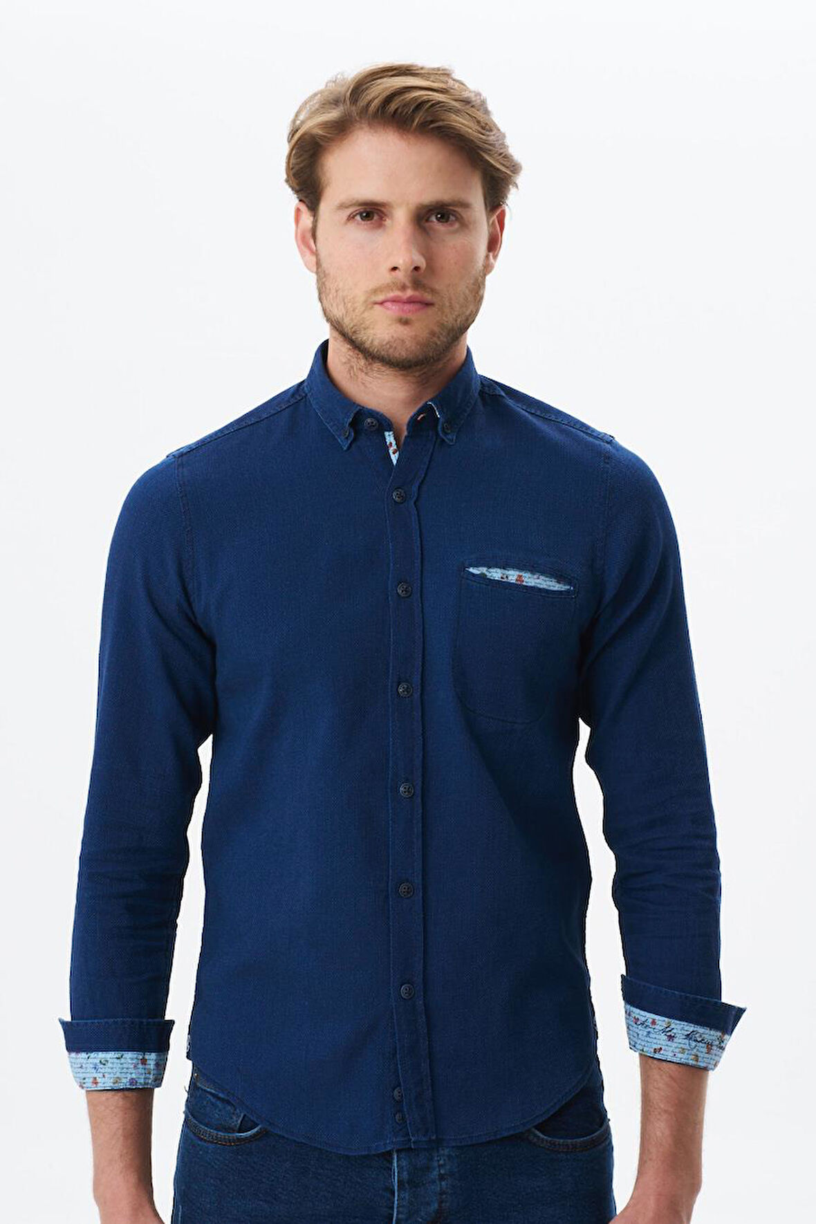 Arma Erkek Denim Jean Slim Fit / Dar Kesim Kot Dokuma Gömlek K9GKD1070 