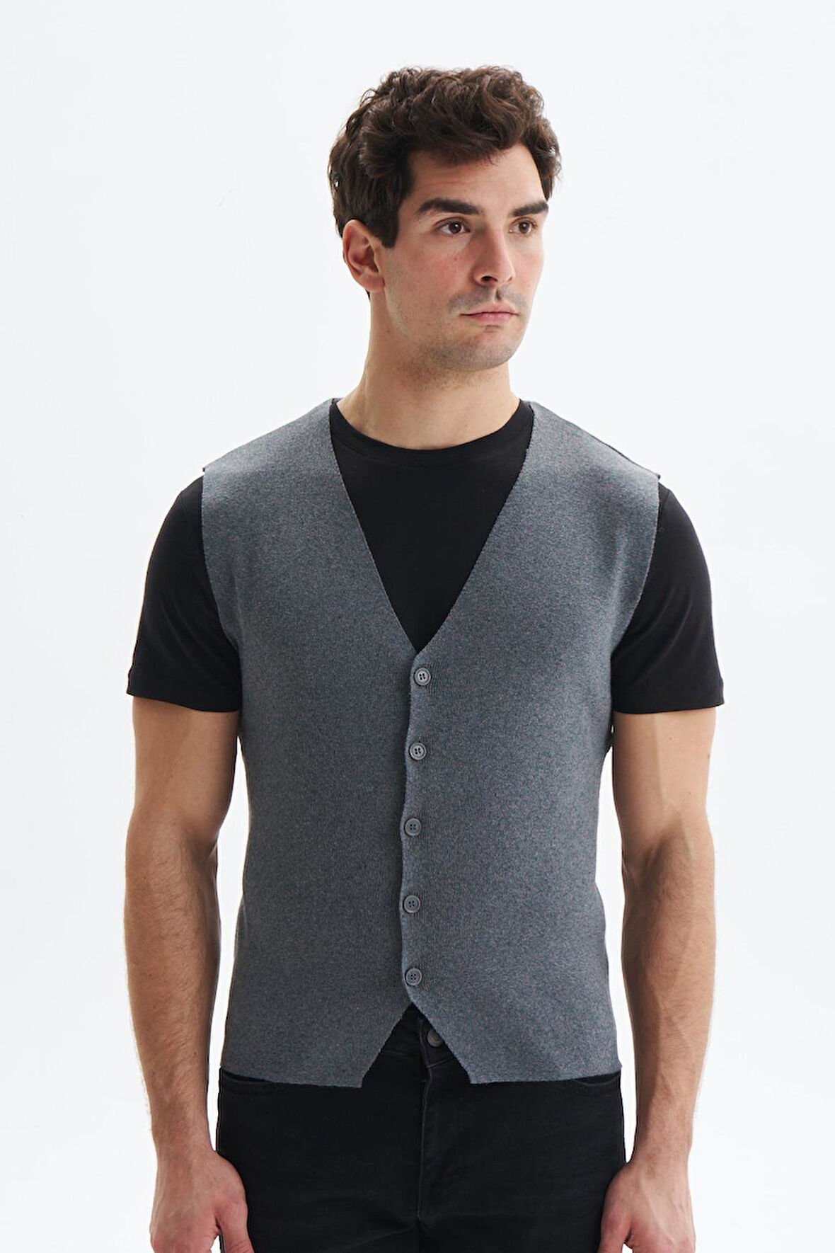 Arma Erkek Slim Fit Basic %100 Pamuk Triko Yelek K9KRO0853 