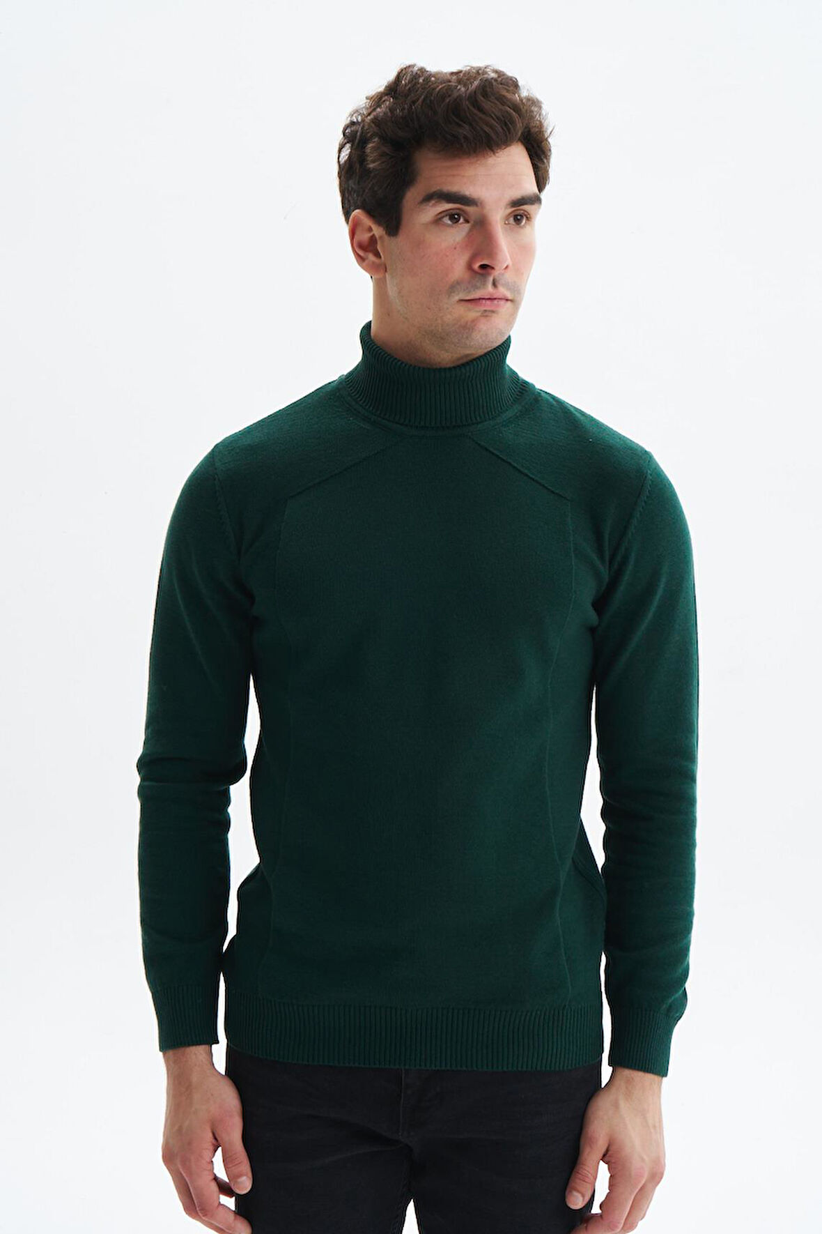 Arma Erkek Slim Fit Likralı Akrilik Kumaş Boğazlı Yaka Triko Kazak K0KRO0862 