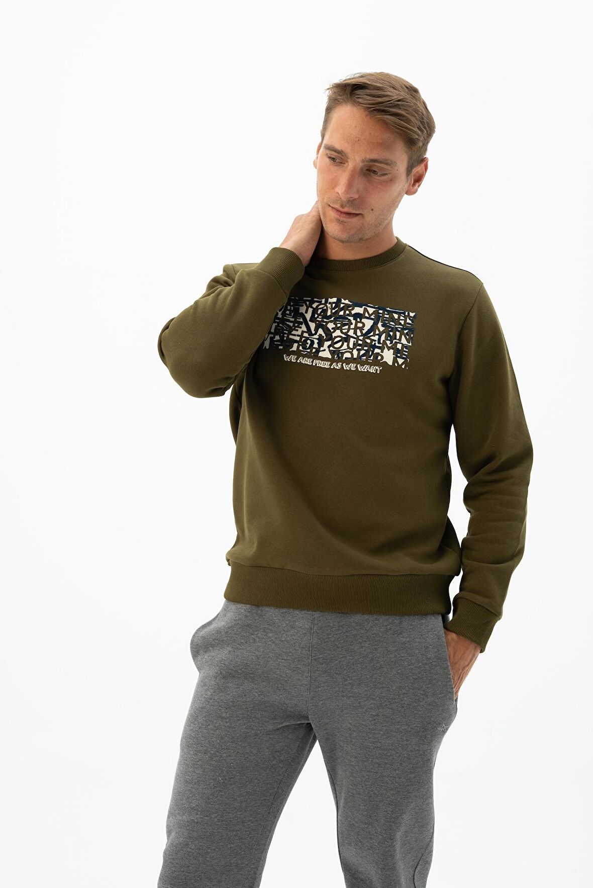 Arma Erkek Bisiklet Yaka Sweatshirt 