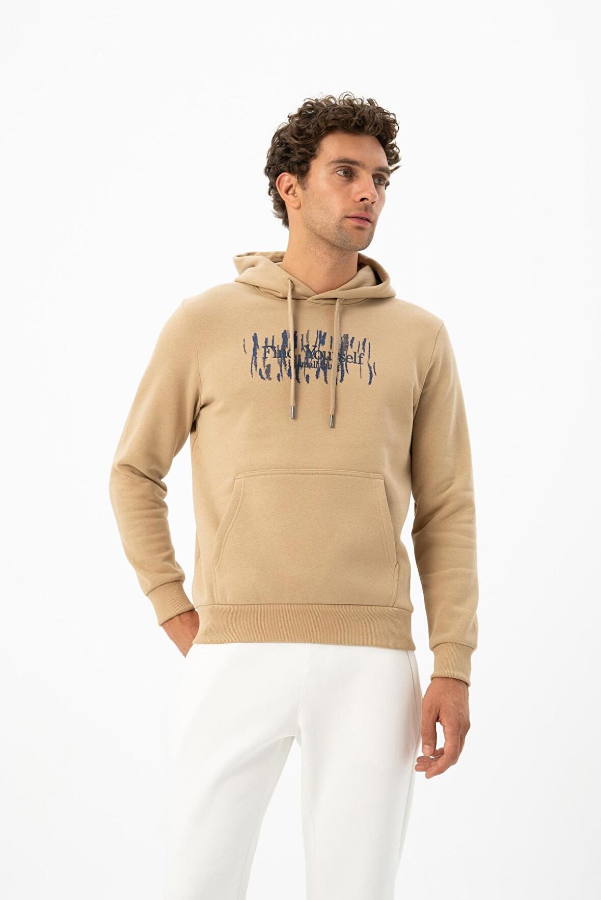 Arma Erkek Büyük Beden Kanguru Cepli Sweatshirt 