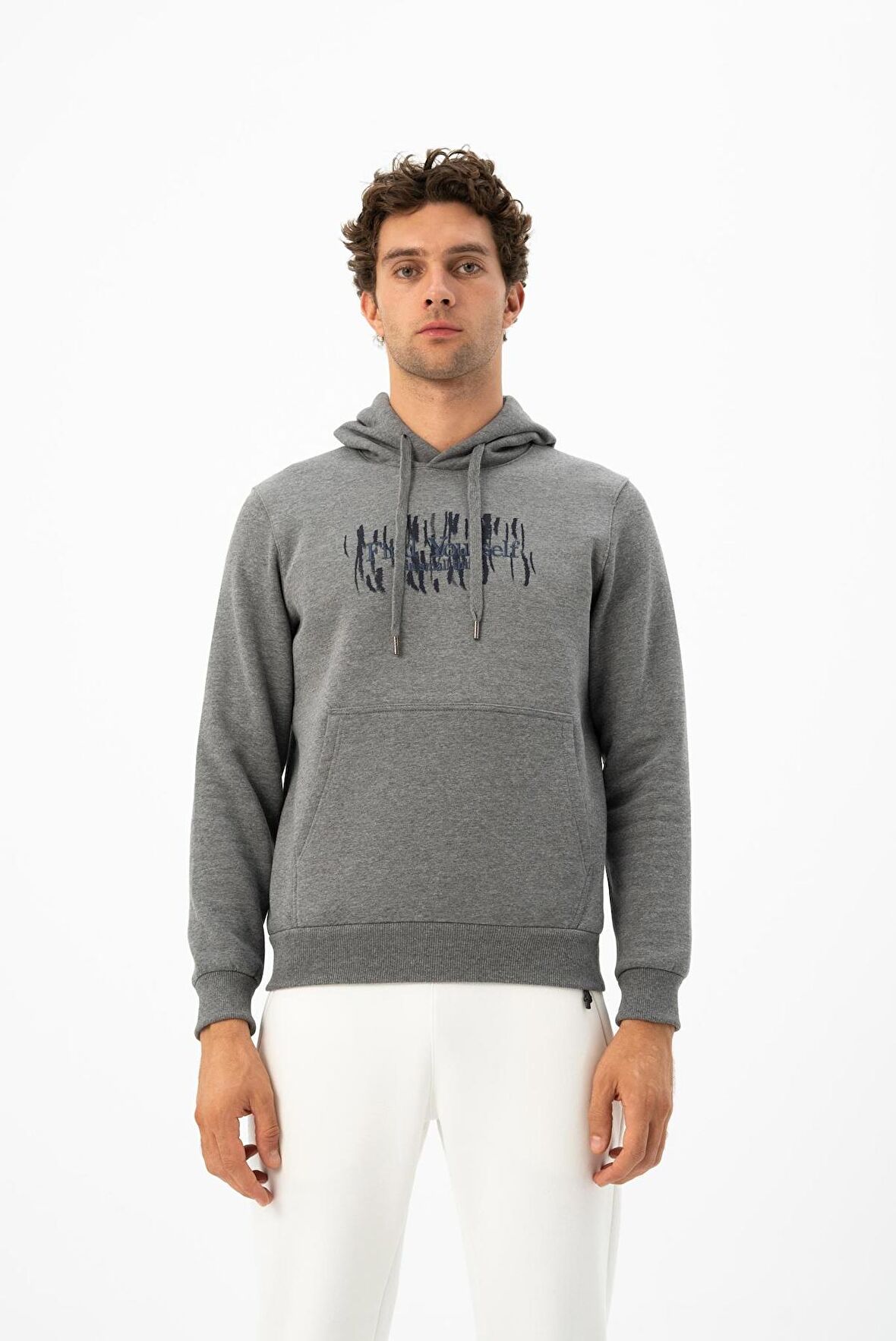 Arma Erkek Büyük Beden Kanguru Cepli Sweatshirt 