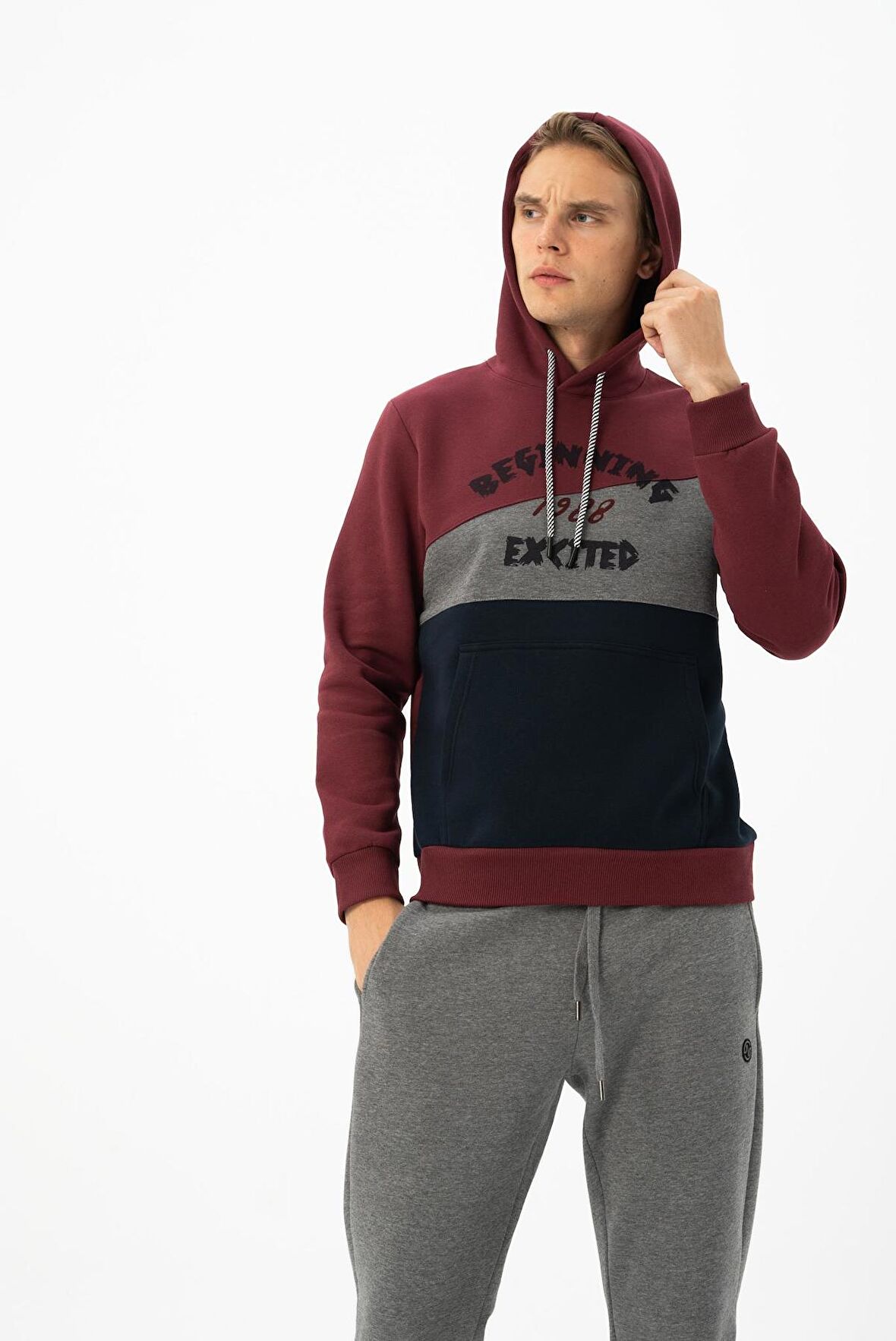 Arma Erkek Kanguru Cepli Kapüşonlu Sweatshirt 