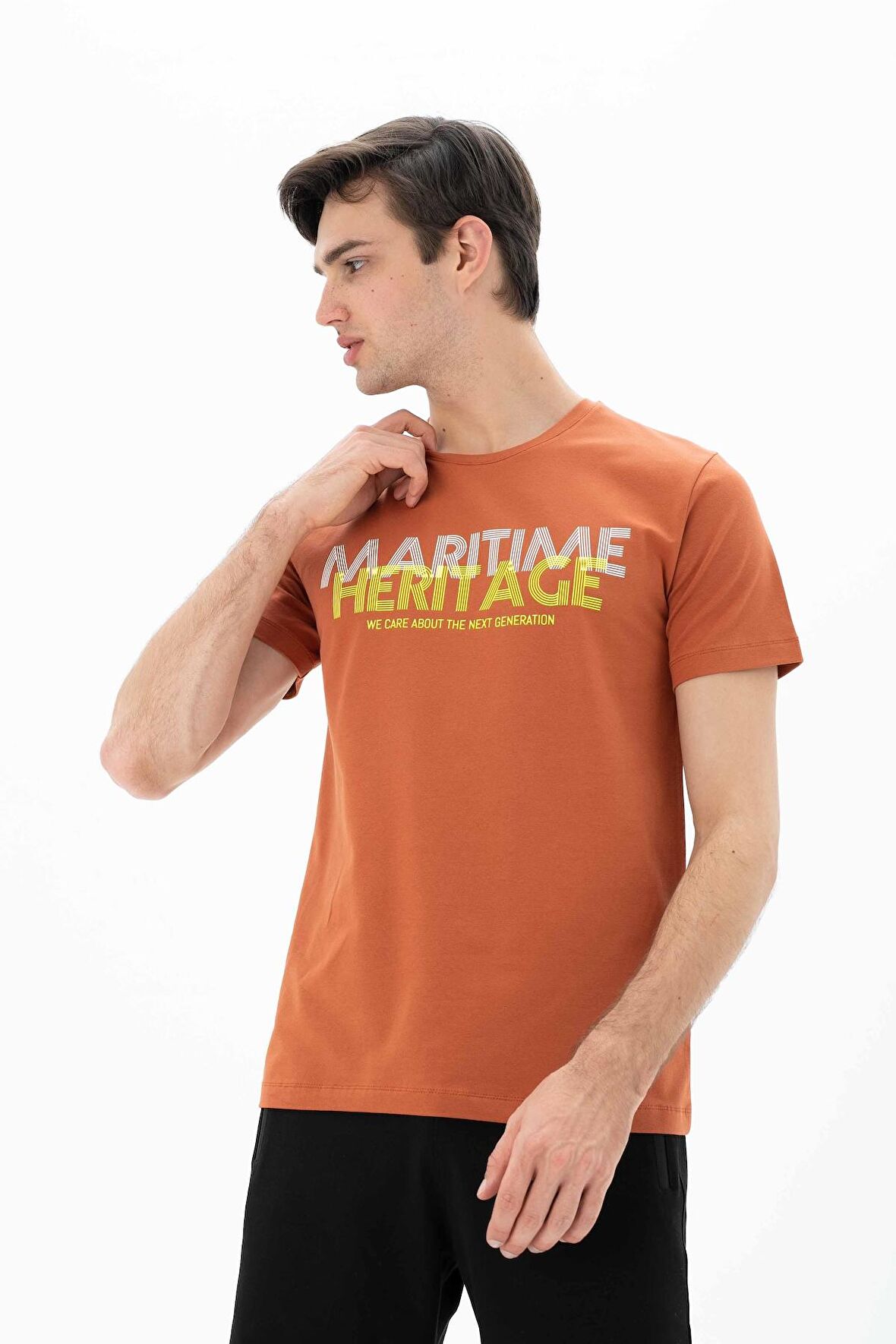 Arma Erkek Slim Fit Bisiklet Yaka Tişört 