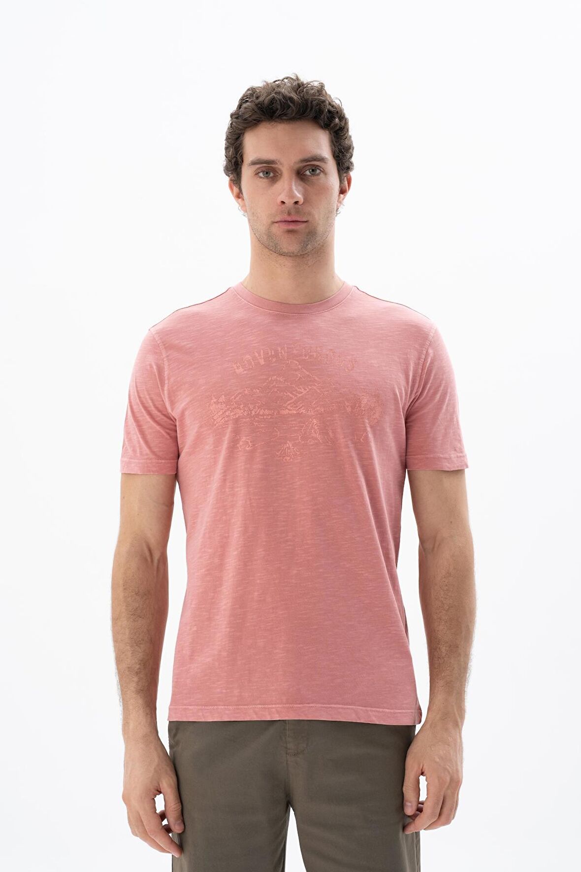 Arma Erkek Regular Fit Parça Boyama Bisiklet Yaka Tişört 