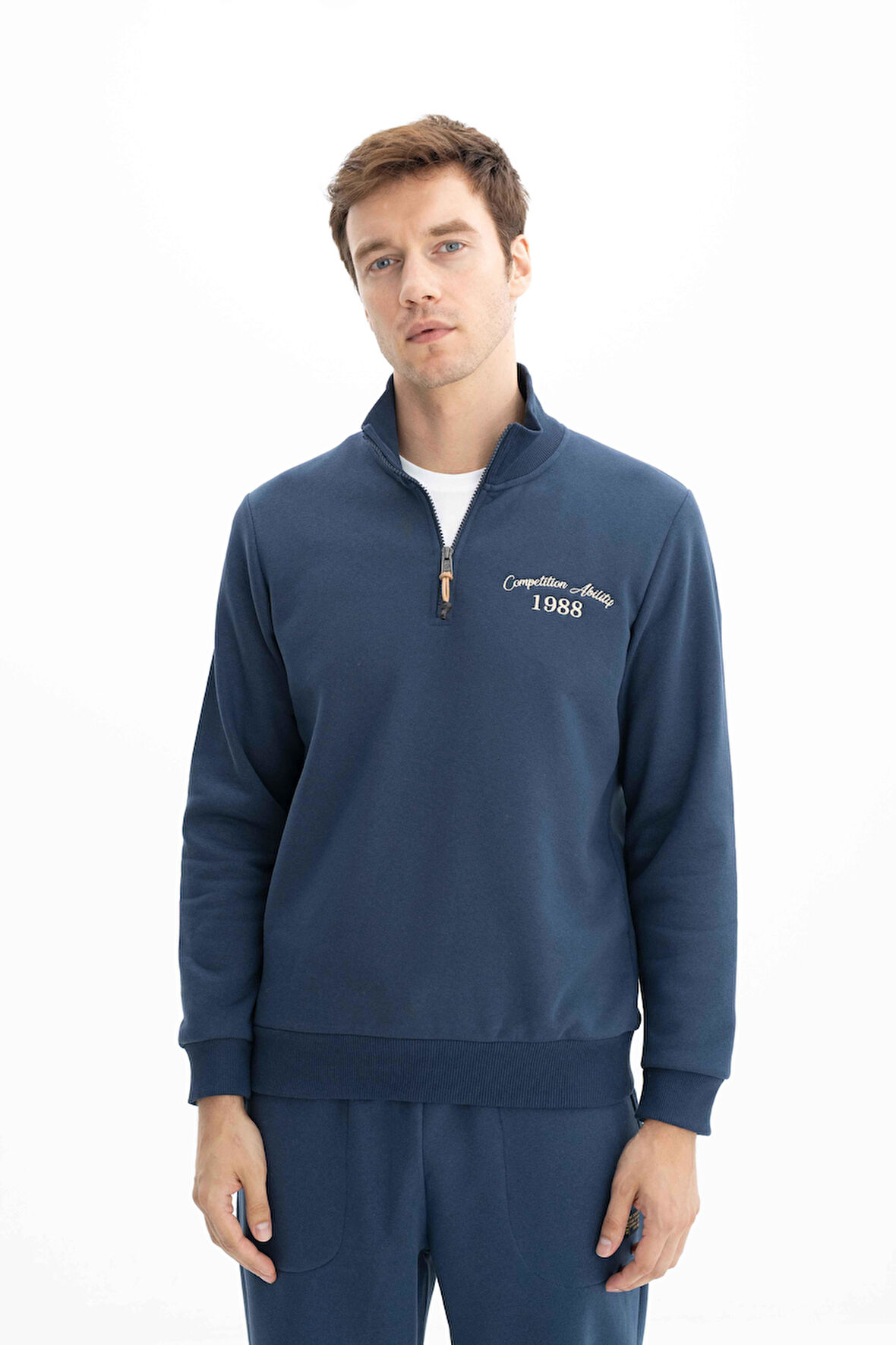 Arma Erkek Büyük Beden Yarım Fermuar Basic Dik Yaka Sweatshirt K26544801201 