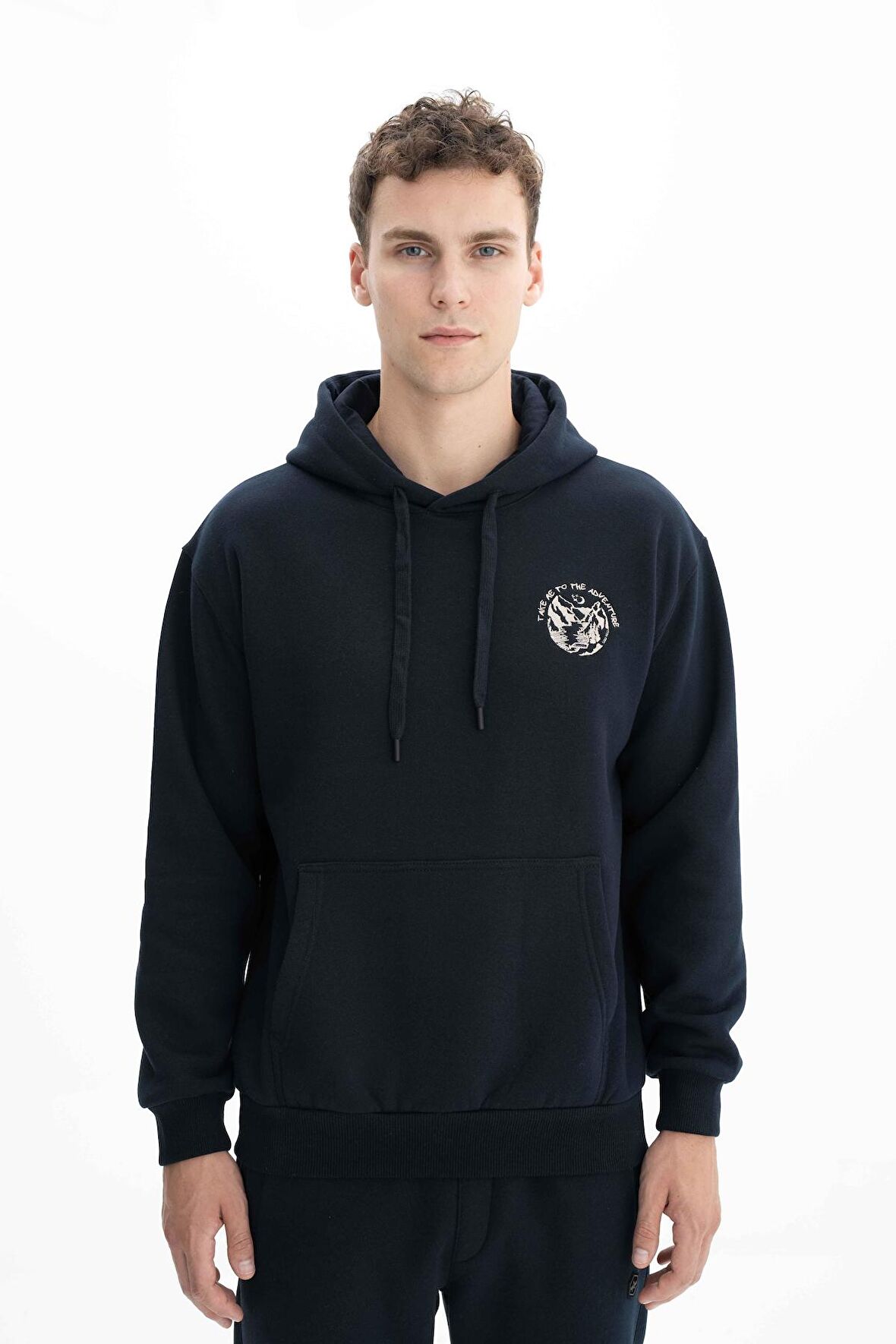 Arma Erkek Relax Fit Kanguru Cepli Kapşonlu Sweatshirt 