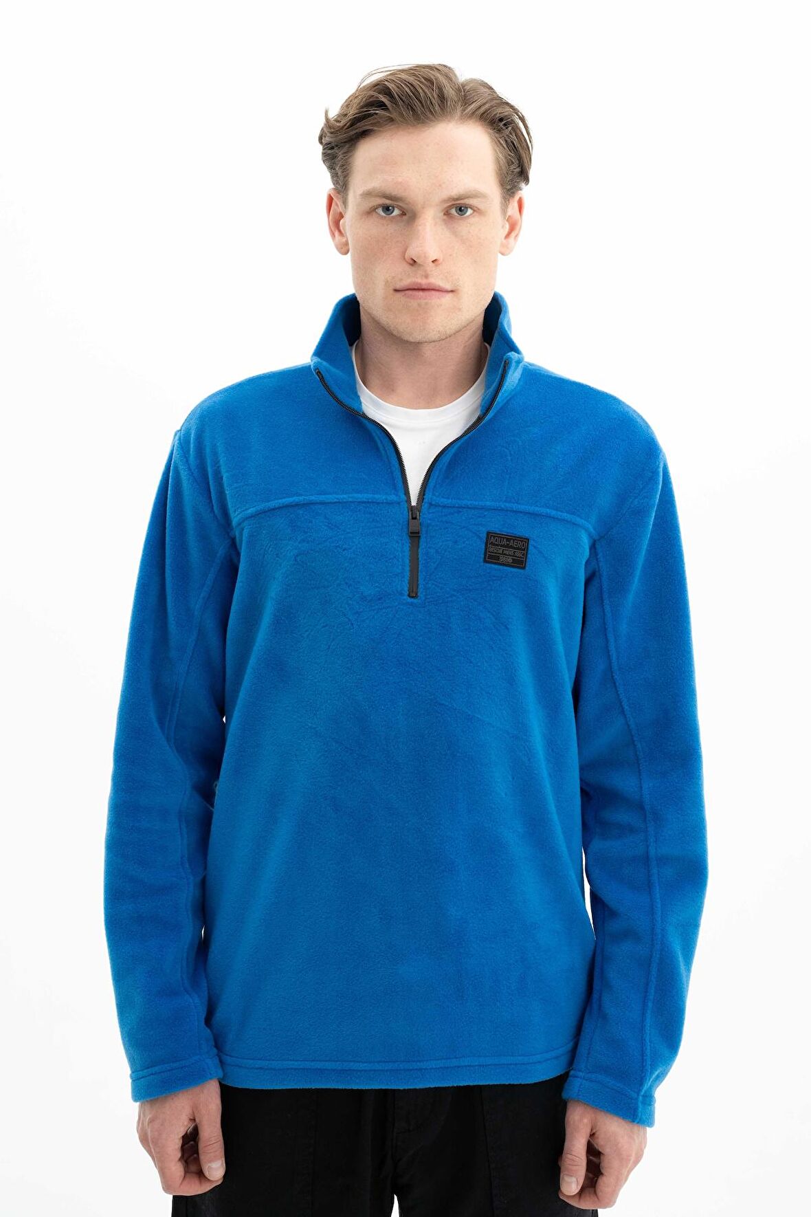 Arma Erkek Basic Regular Fit Dik Yaka Tüy Bırakmayan Softech Polar Yarım Fermuarlı Sweatshirt 