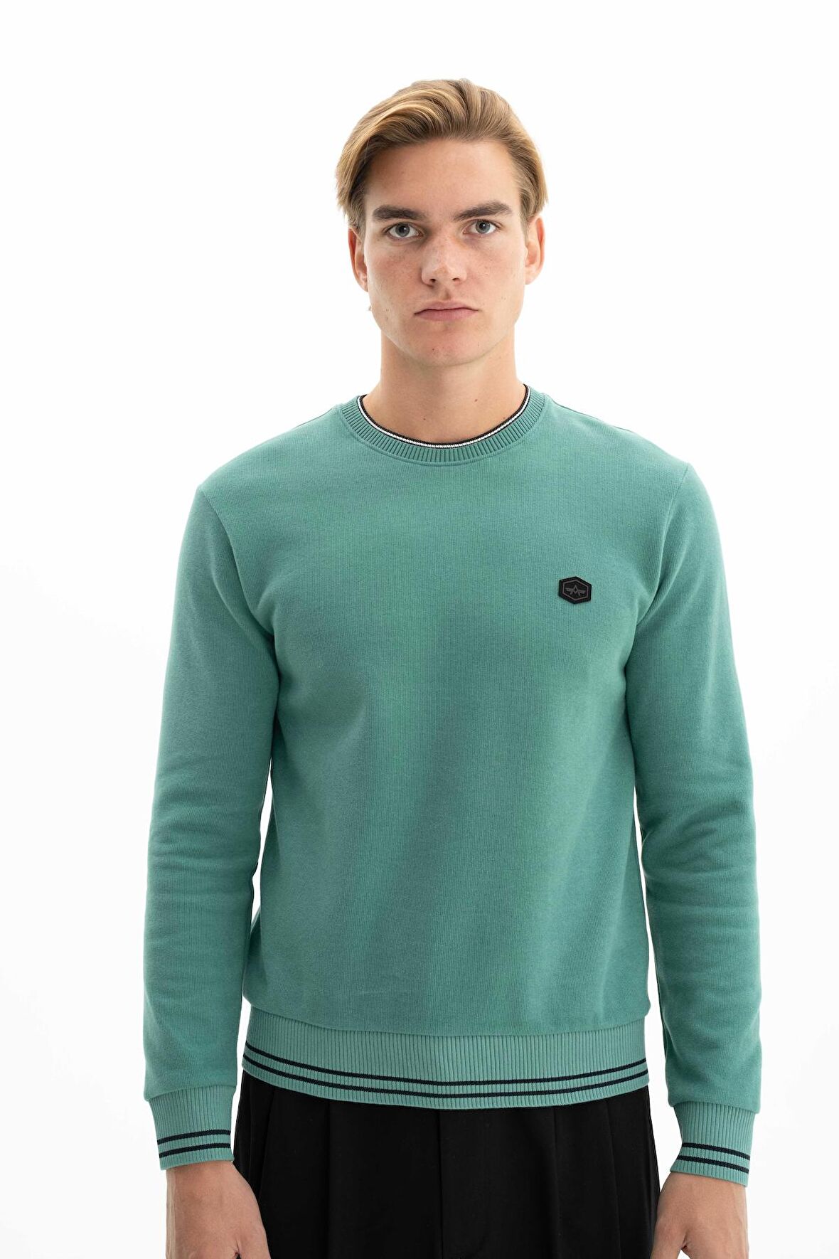 Arma Erkek Regular Fit Selanik Kumaş Bisiklet Yaka Sweatshirt 