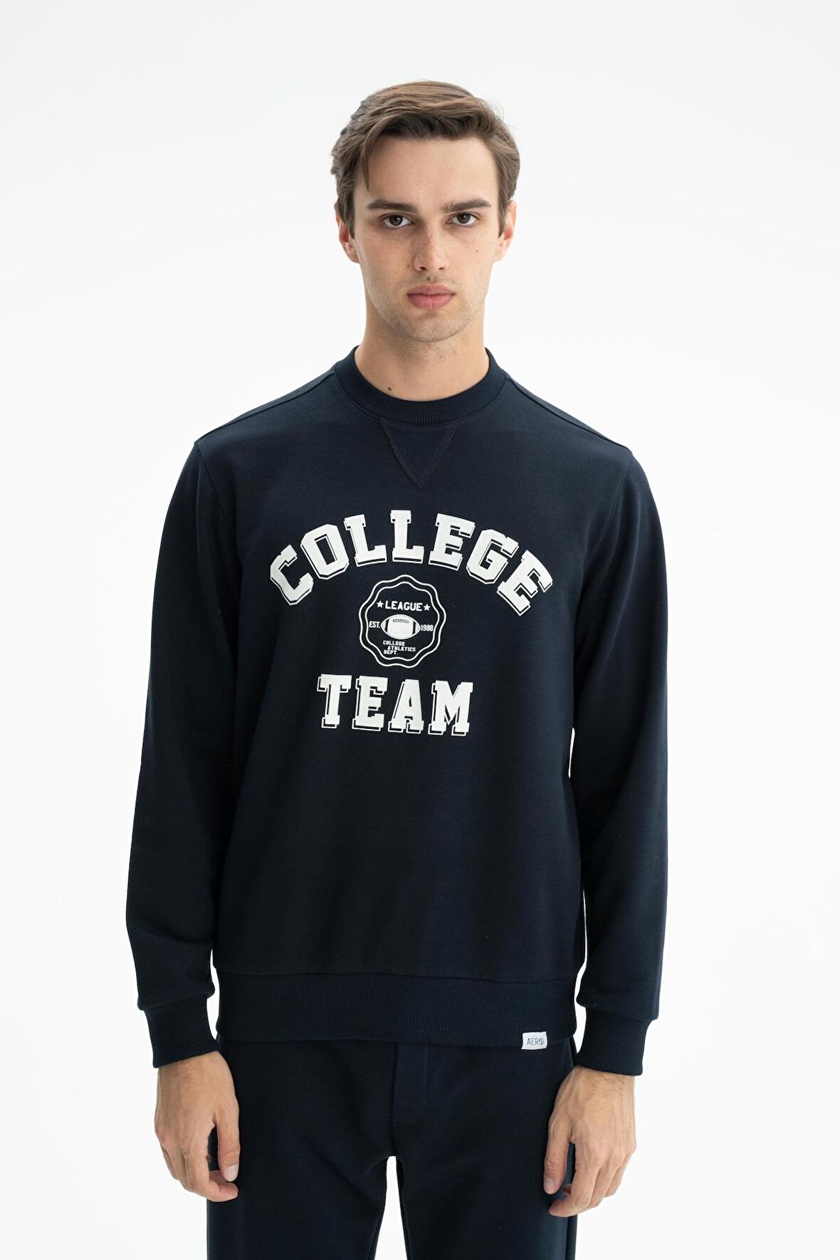 Arma Erkek Regular Fit Şardonsuz 3 İplik Bisiklet Yaka Sweatshirt 