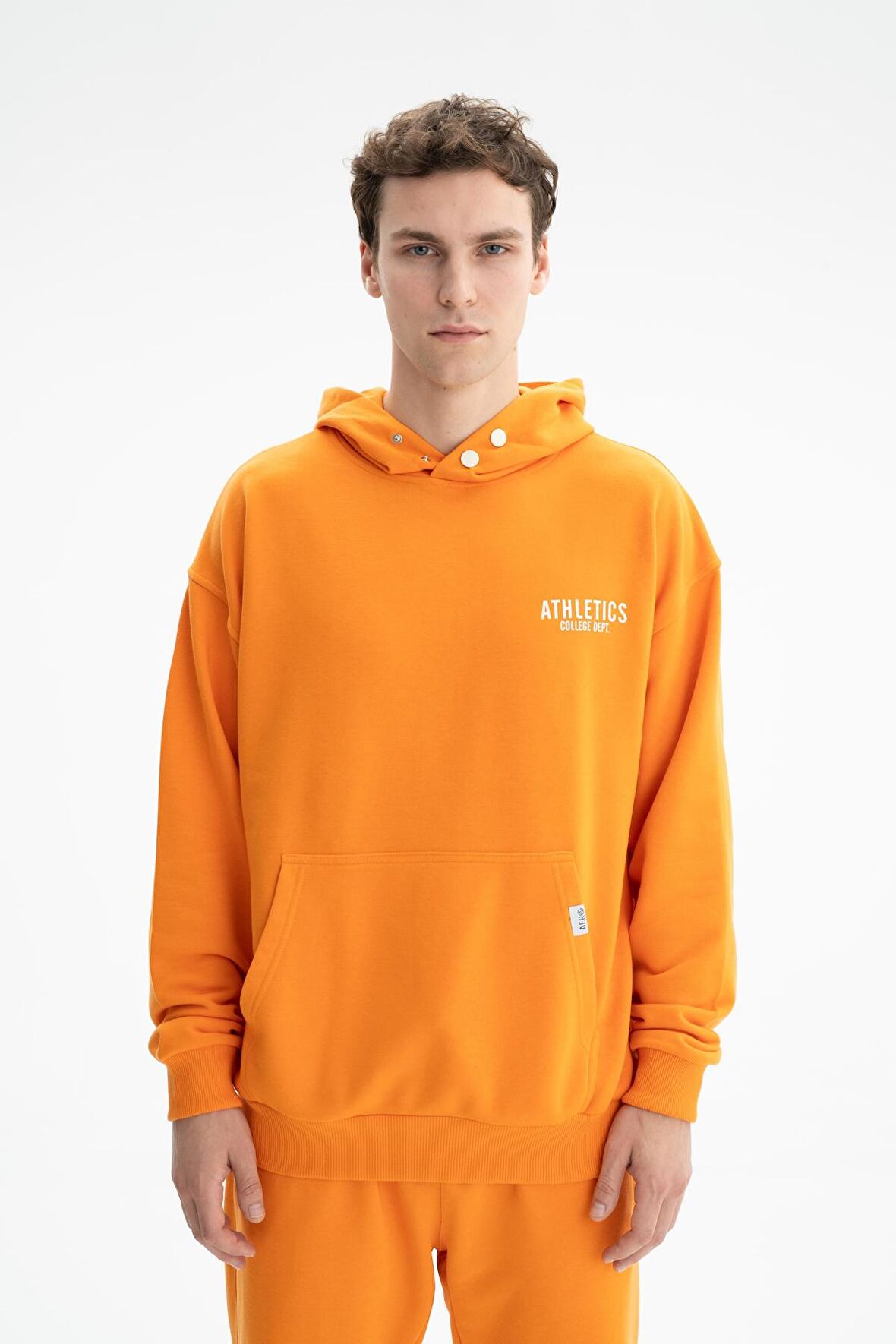 Arma Erkek Oversize Kanguru Cepli Şardonsuz 3 İplik Kapşonlu Sweatshirt 
