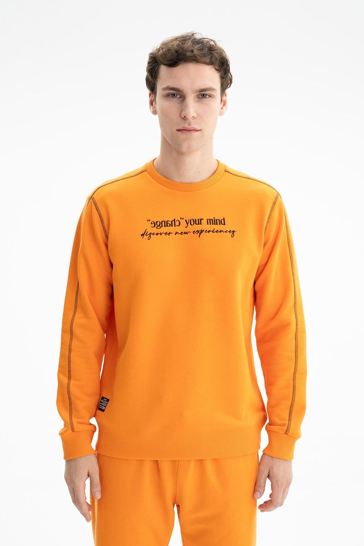 Arma Erkek Regular Fit Şardonsuz 3 İplik Bisiklet Yaka Sweatshirt 