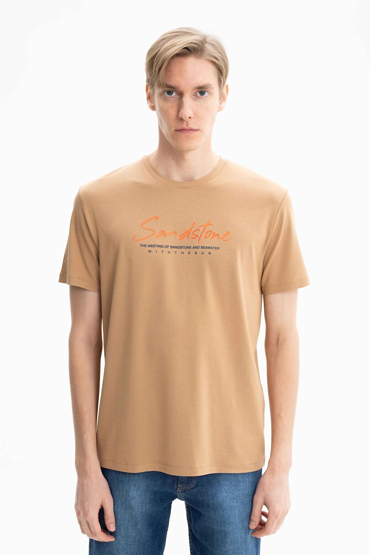 Arma Erkek Regular Fit Örme Süprem Penye Bisiklet Yaka Tişört 