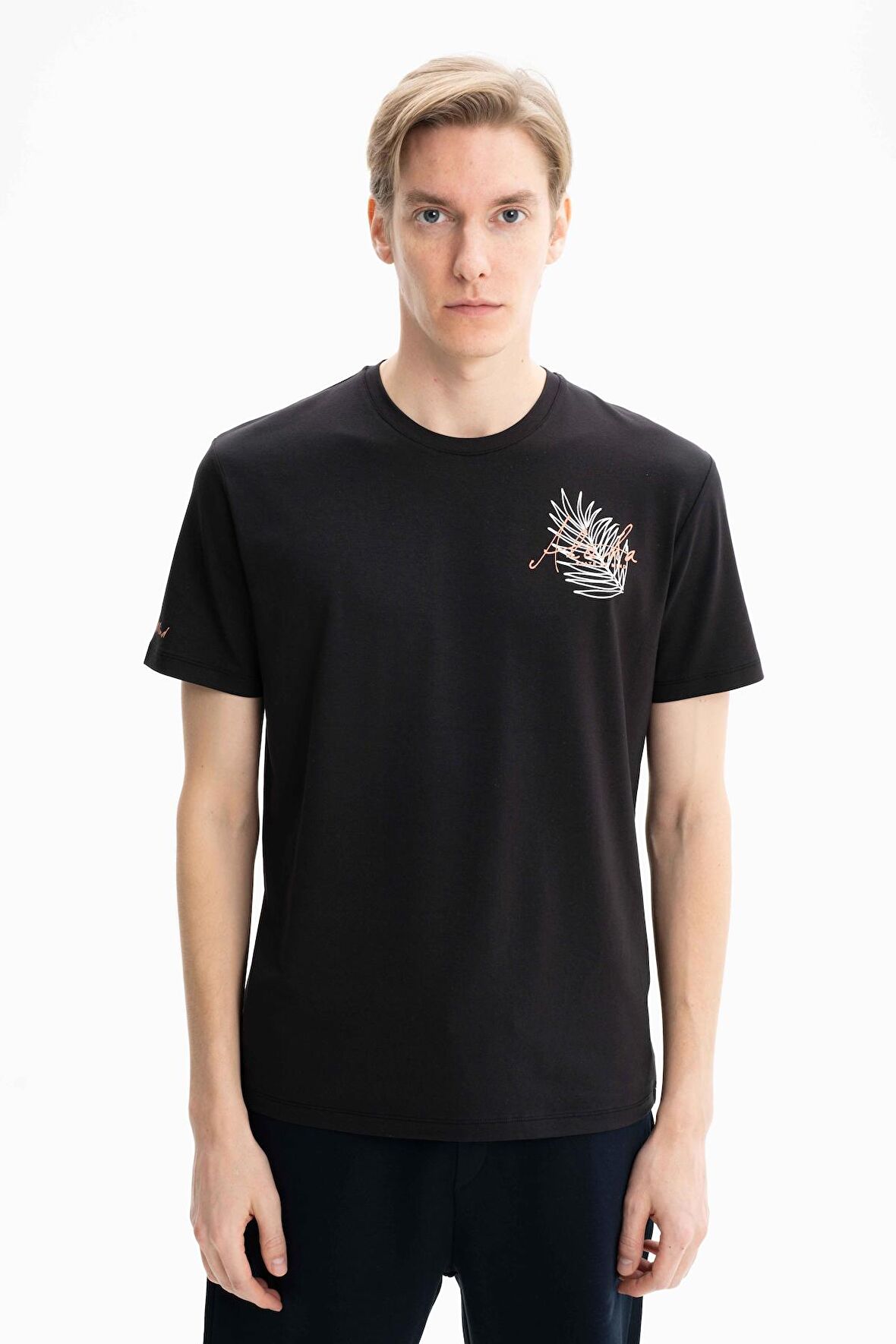 Arma Erkek Örme Regular Fit Penye Bisiklet Yaka Tişört 