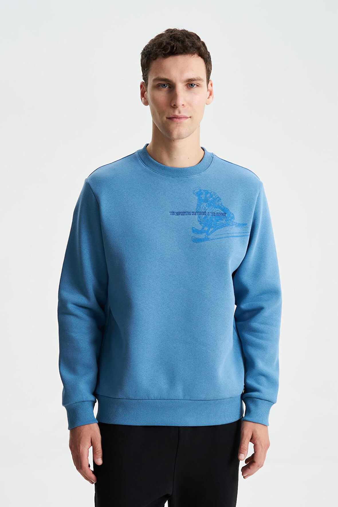 Arma Erkek Regular Fit Pamuk Polyester Kumaş Karışımı Bisiklet Yaka Sweatshirt 