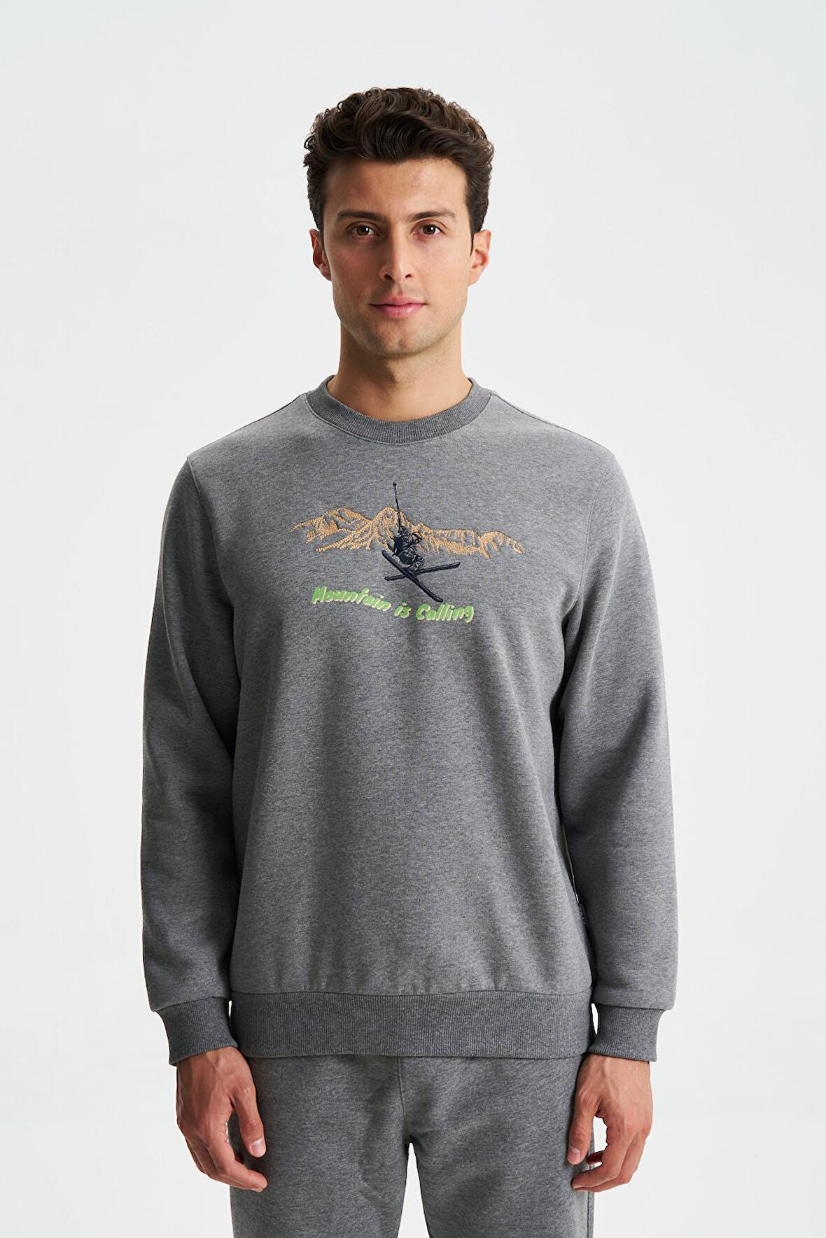 Arma Erkek Regular Fit 3 İplik Şardonlu Pamuklu Bisiklet Yaka Sweatshirt 