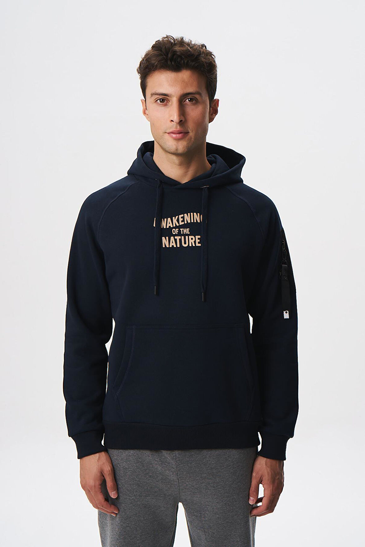 Arma Erkek Regular Fit Koldan Cepli Kapşonlu Sweatshirt 