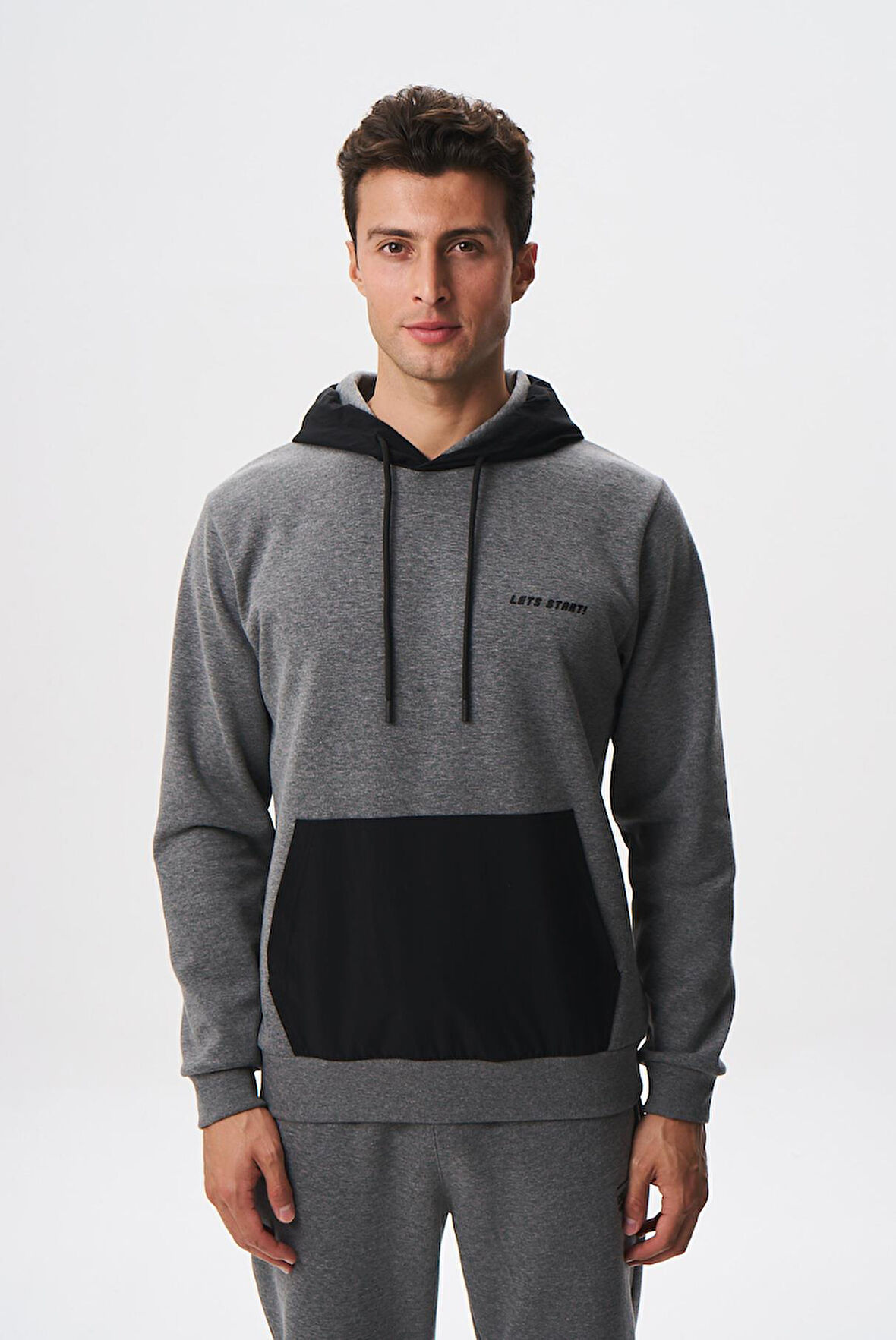 Arma Erkek Slim Fit Basic Kanguru Cepli Su Geçirmeyen Scuba Kumaş İnterlok Kapşonlu Sweatshirt K28254988601 