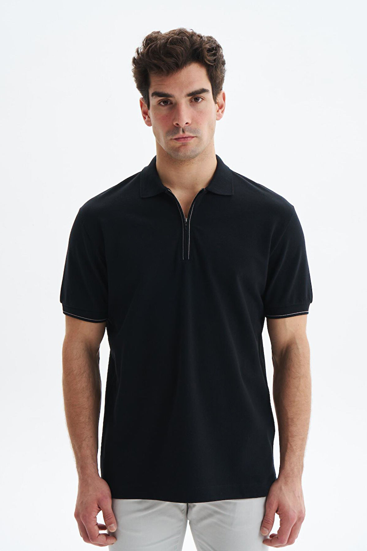 Arma Erkek Regular Fit Basic % 100 Pamuk Pike Fermuarlı Polo Yaka Tişört Y29374354002 