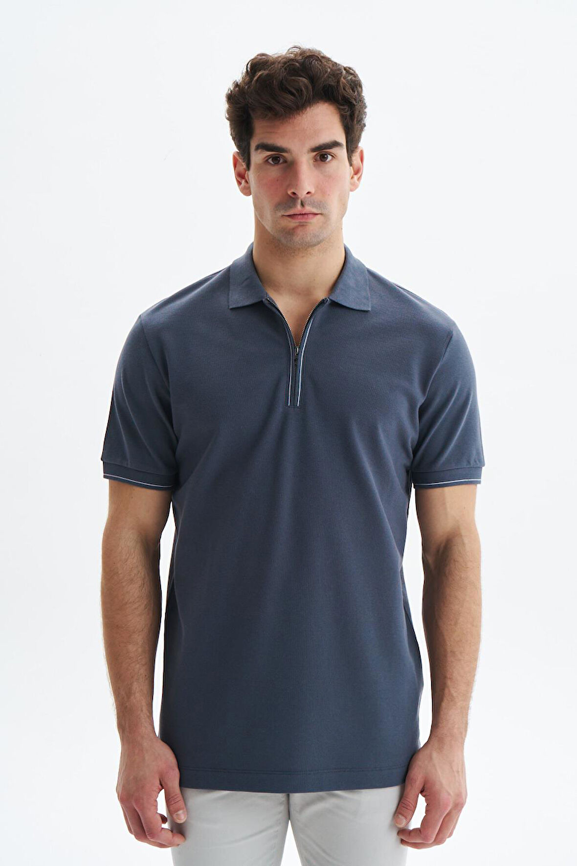 Arma Erkek Regular Fit Basic % 100 Pamuk Pike Fermuarlı Polo Yaka Tişört Y29374354002 