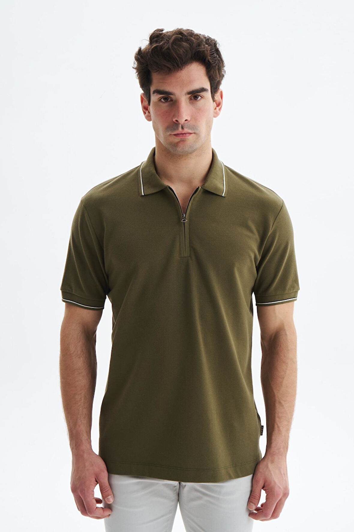Arma Erkek Regular Fit Basic % 100 Pamuk Pike Fermuarlı Polo Yaka Tişört Y29374354202 
