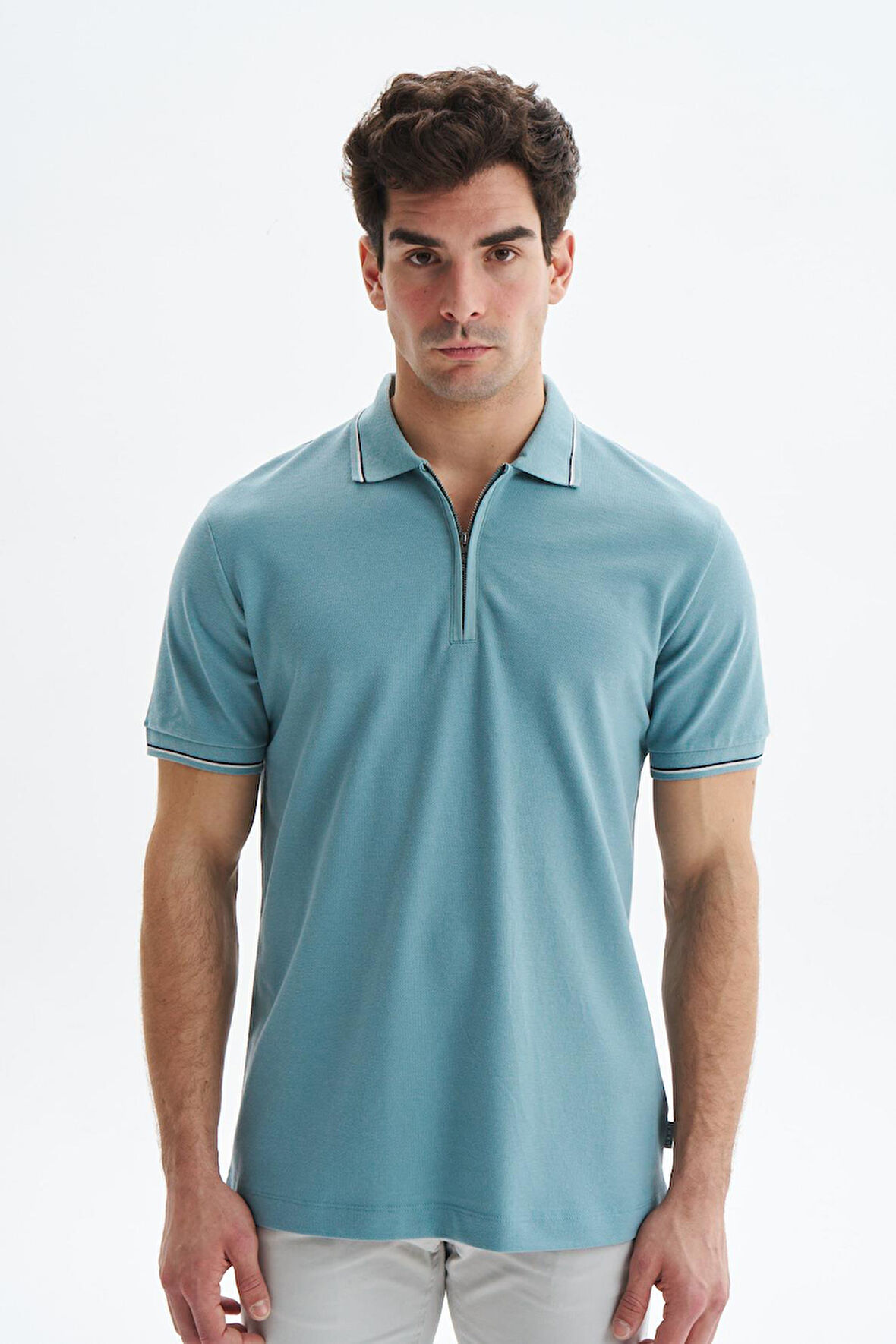 Arma Erkek Regular Fit Basic % 100 Pamuk Pike Fermuarlı Polo Yaka Tişört Y29374354202 