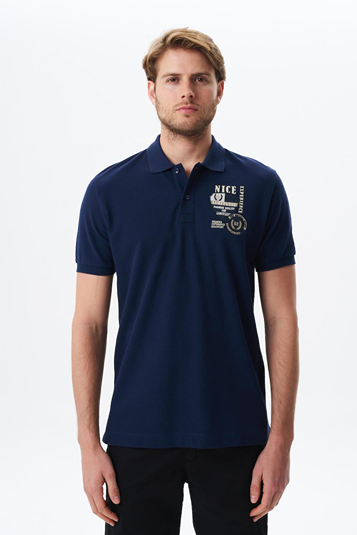 Arma Erkek Yazı Baskılı Regular Fit % 100 Pamuk Pike Polo Yaka Tişört Y29374355802 