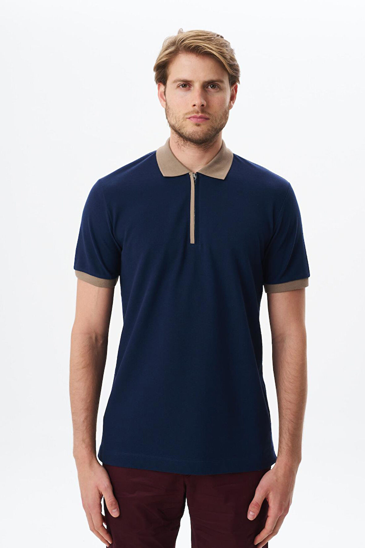 Arma Erkek Regular Fit Basic % 100 Pamuk Pike Fermuarlı Polo Yaka Tişört Y29374354302 