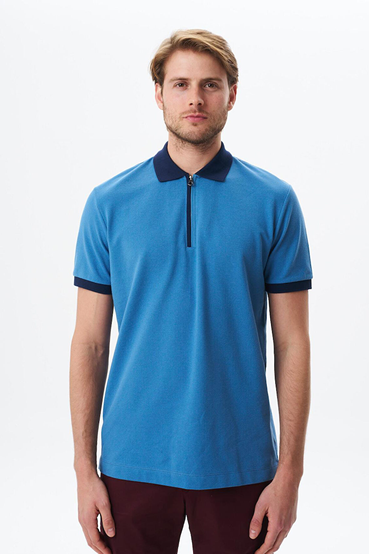 Arma Erkek Regular Fit Basic % 100 Pamuk Pike Fermuarlı Polo Yaka Tişört Y29374354302 