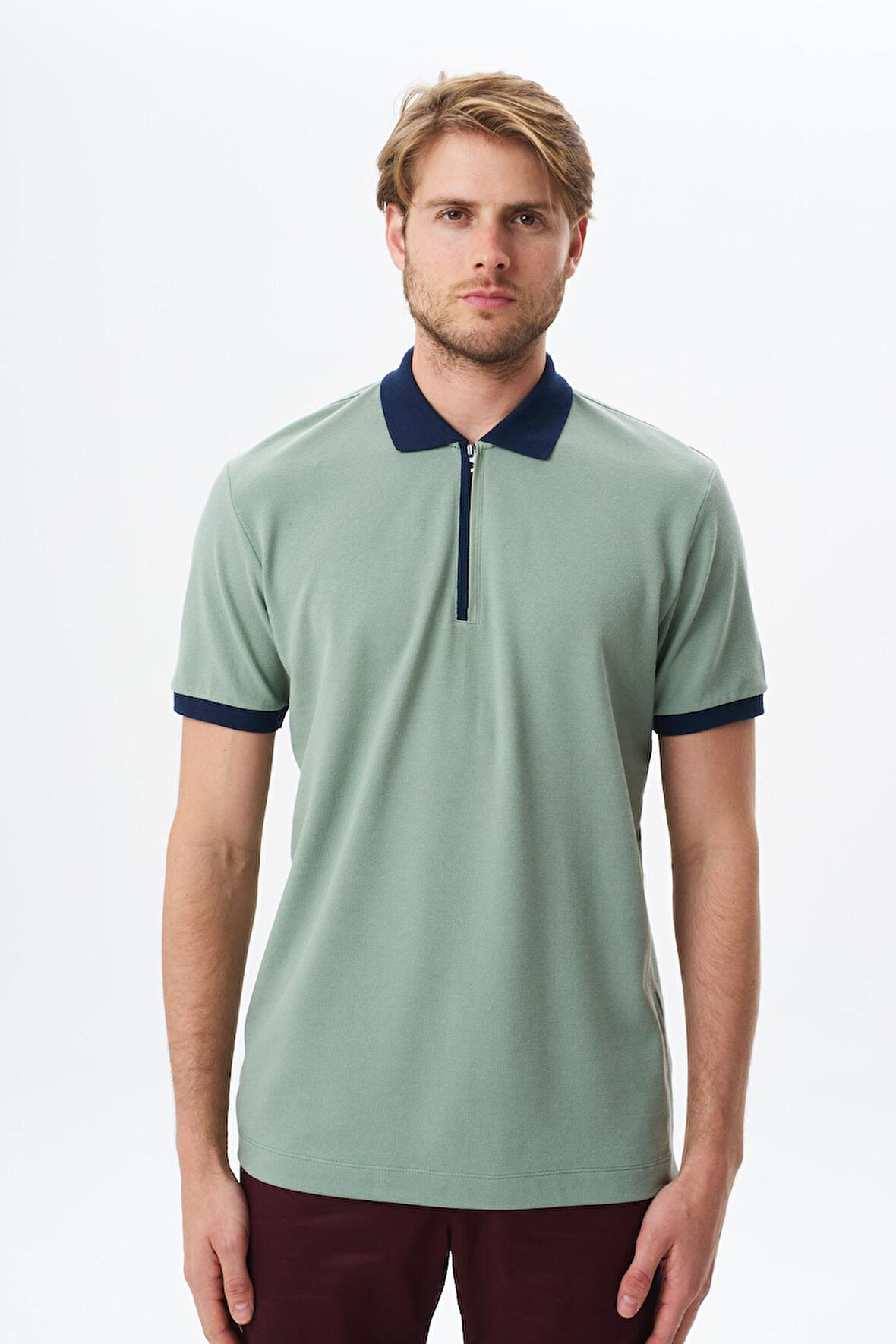 Arma Erkek Regular Fit Basic % 100 Pamuk Pike Fermuarlı Polo Yaka Tişört Y29374354302 