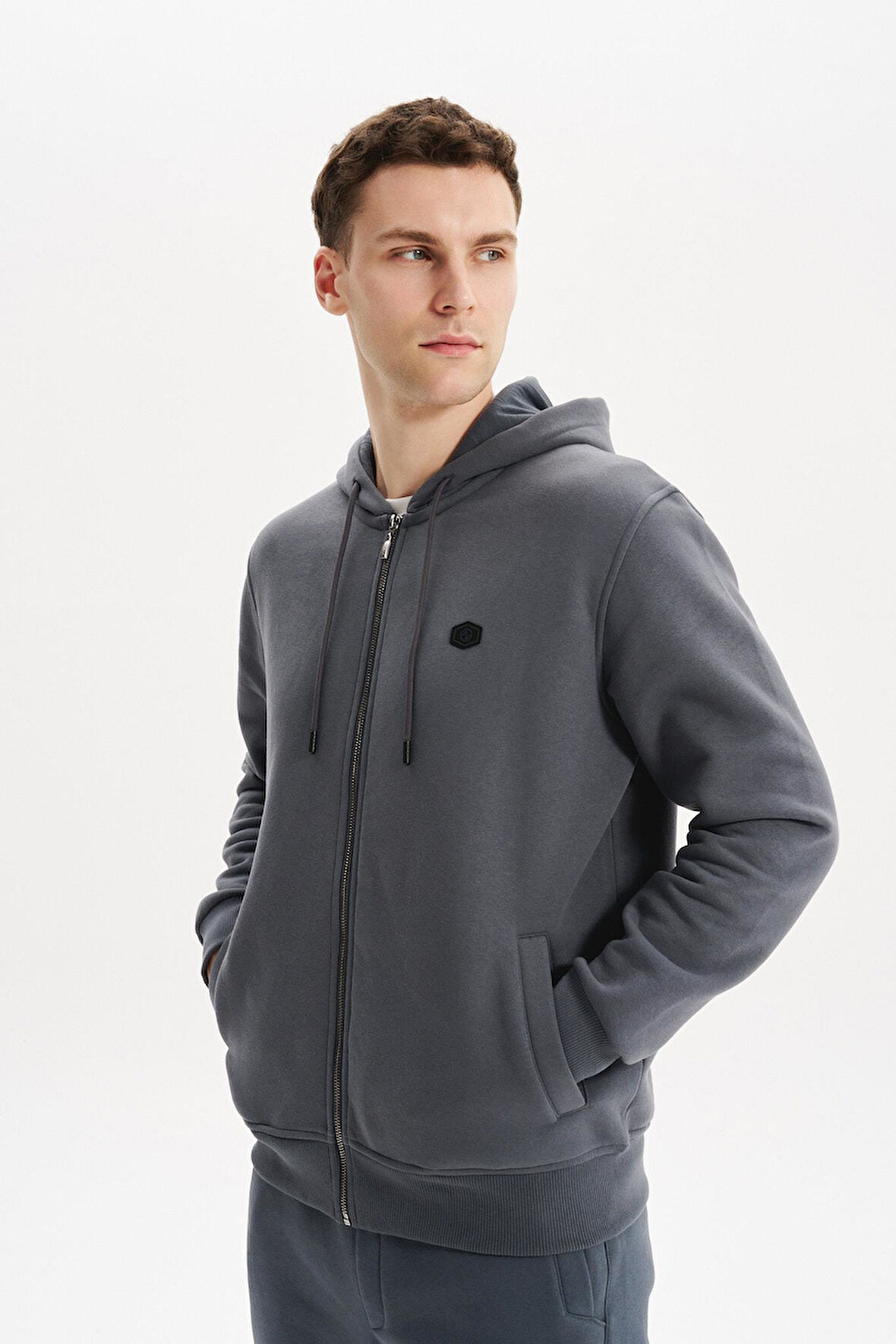 Arma Erkek Sweatshirt Büyük Beden 3 İplik Kalın Kumaş Kapüşonlu Fermuarlı Cepli %70 Pamuk %30 Polyester K30324801502 