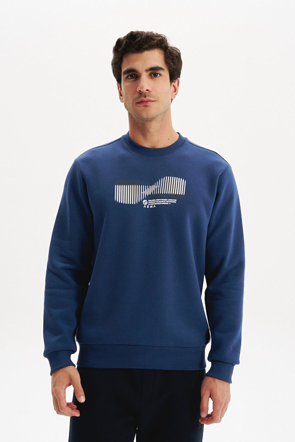 Arma Erkek Regular Fit 3 İplik Kalın Kumaş Baskılı Bisiklet Yaka Sweatshirt K30124603002 