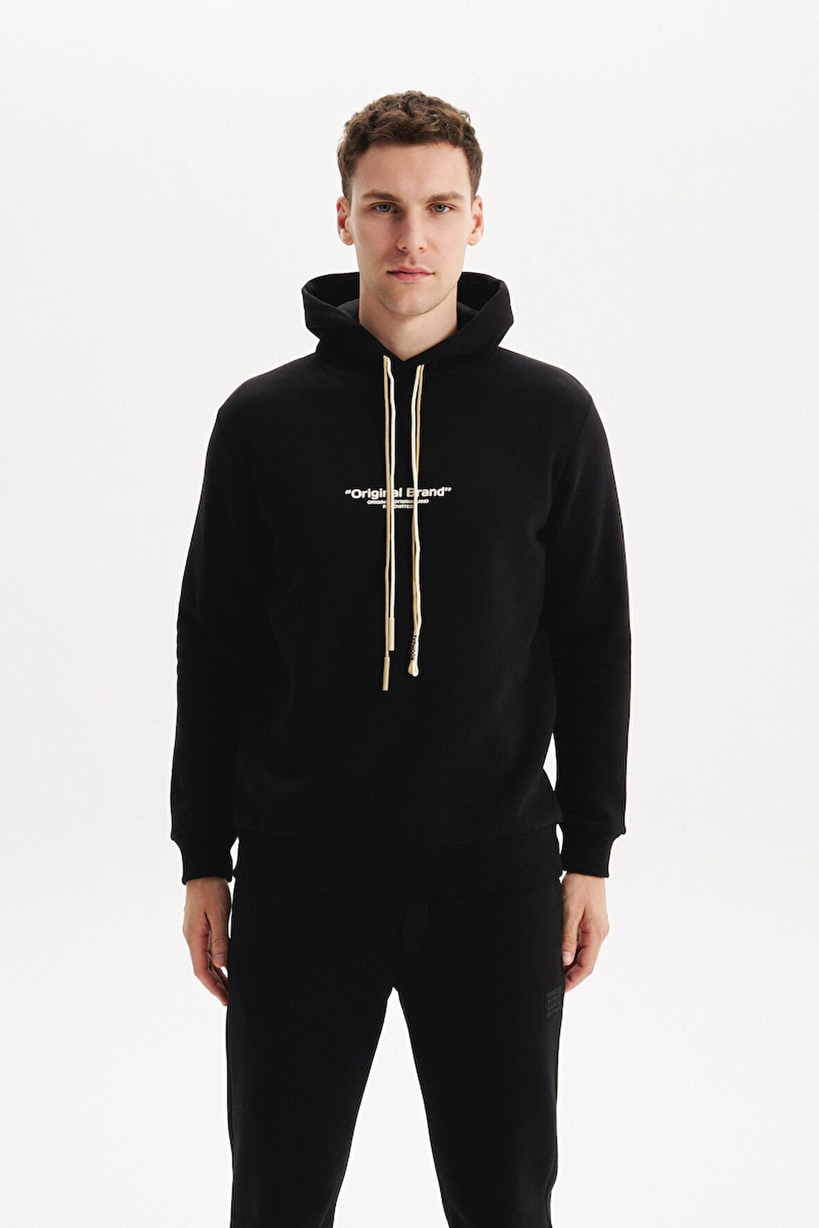 Arma Erkek Kapüşonlu Sweatshirt – Örme 3 İplik Şardonlu, Yazı Baskılı,Cepsiz,Sade ve Şık, Regular Fit K30254628802 